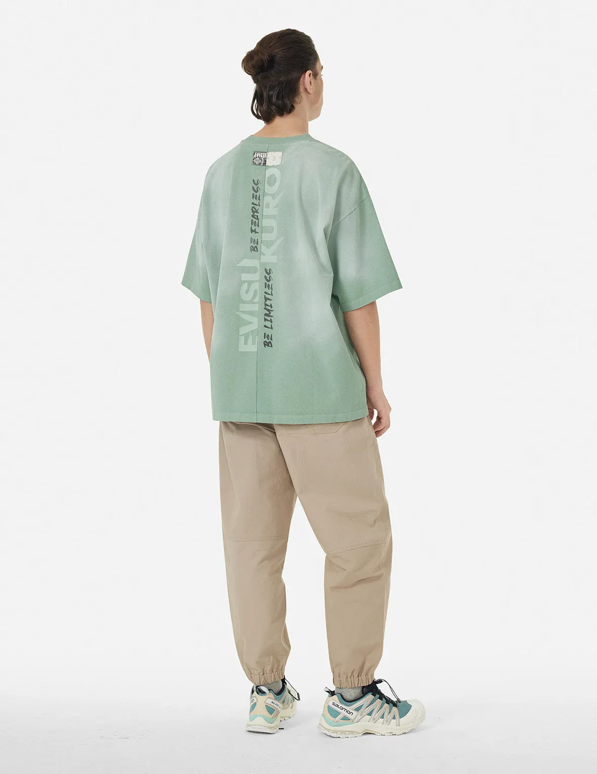SPRING/ SUMMER COLLECTION 2025 Garment Dyed Calligraphy Logo Print Oversized T-shirt