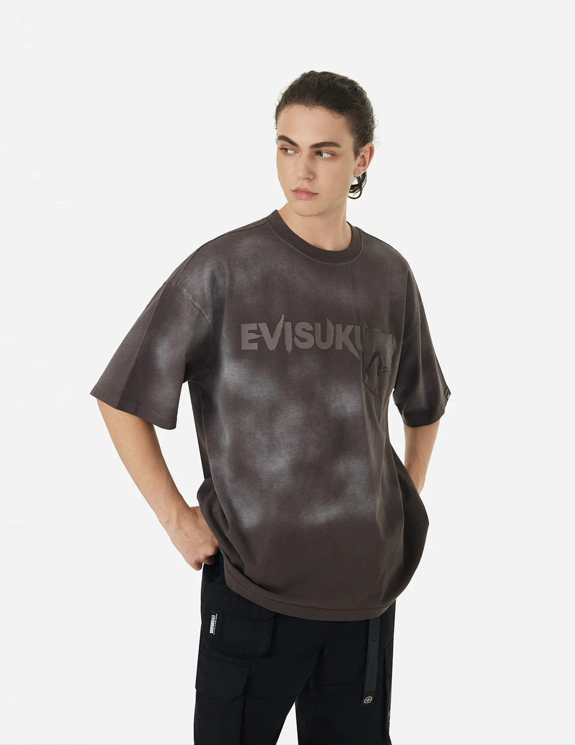 SPRING/ SUMMER COLLECTION 2025 Garment Dyed Calligraphy Logo Print Oversized T-shirt