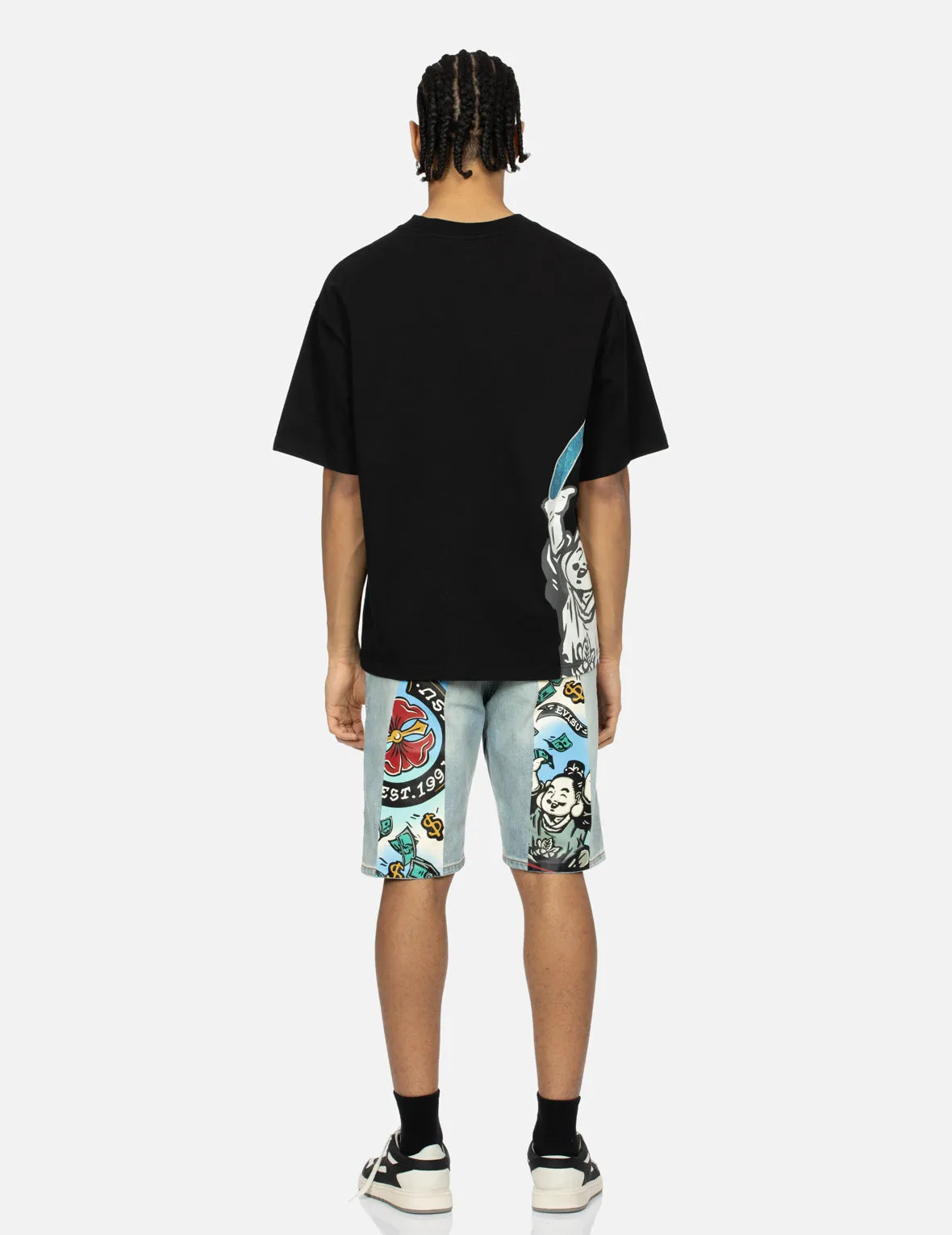 SPRING/ SUMMER COLLECTION 2025 Godhead Print and Seagull Embroidery Loose Fit T-shirt