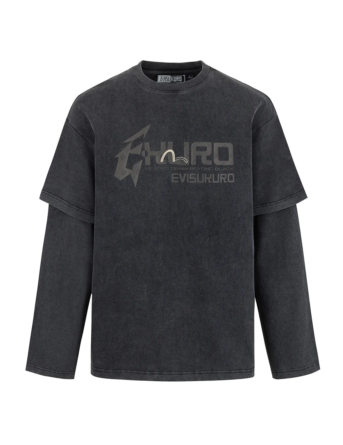 SPRING/ SUMMER COLLECTION 2025 Heavy Washed Regular Fit 2-in-1 Long-Sleeve T-Shirt