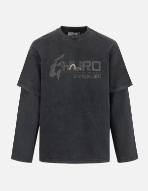 SPRING/ SUMMER COLLECTION 2025 Heavy Washed Regular Fit 2-in-1 Long-Sleeve T-Shirt