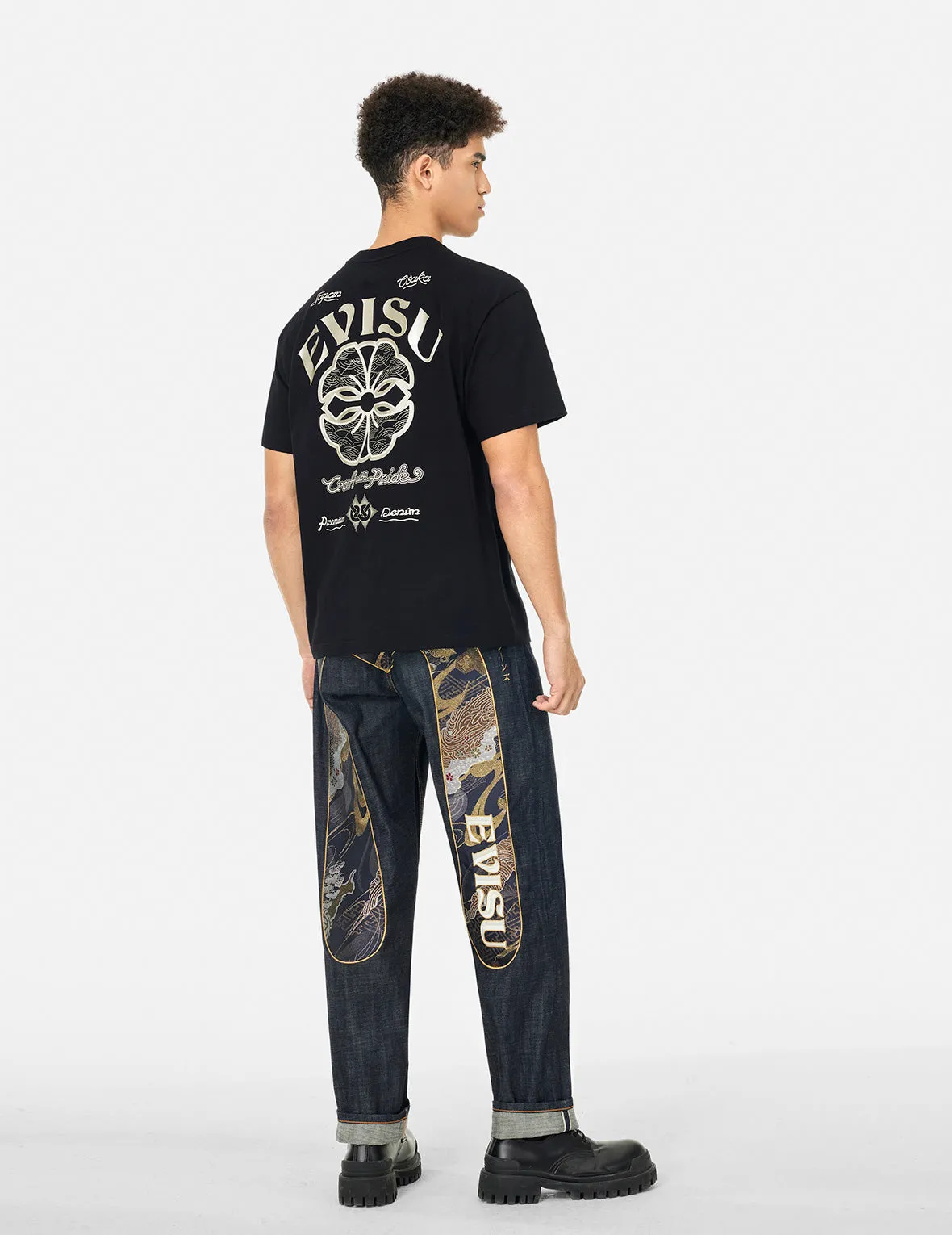 SPRING/ SUMMER COLLECTION 2025 Kamon and Logo Print Relax Fit T-shirt