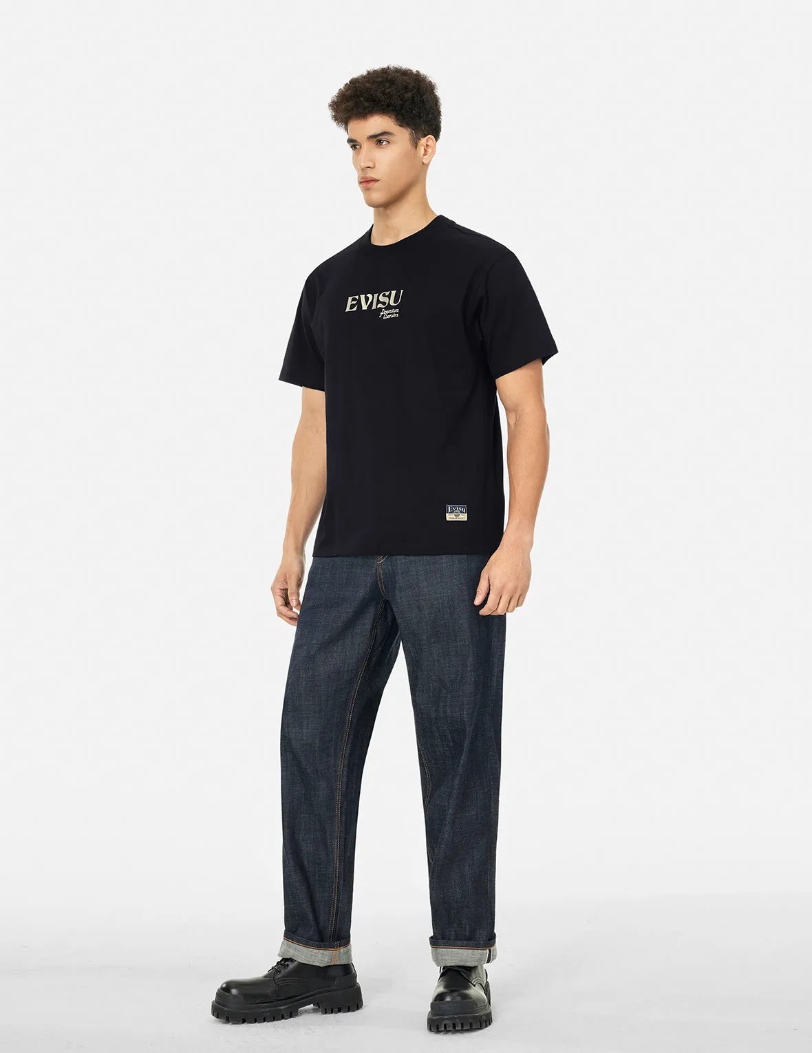 SPRING/ SUMMER COLLECTION 2025 Kamon and Logo Print Relax Fit T-shirt