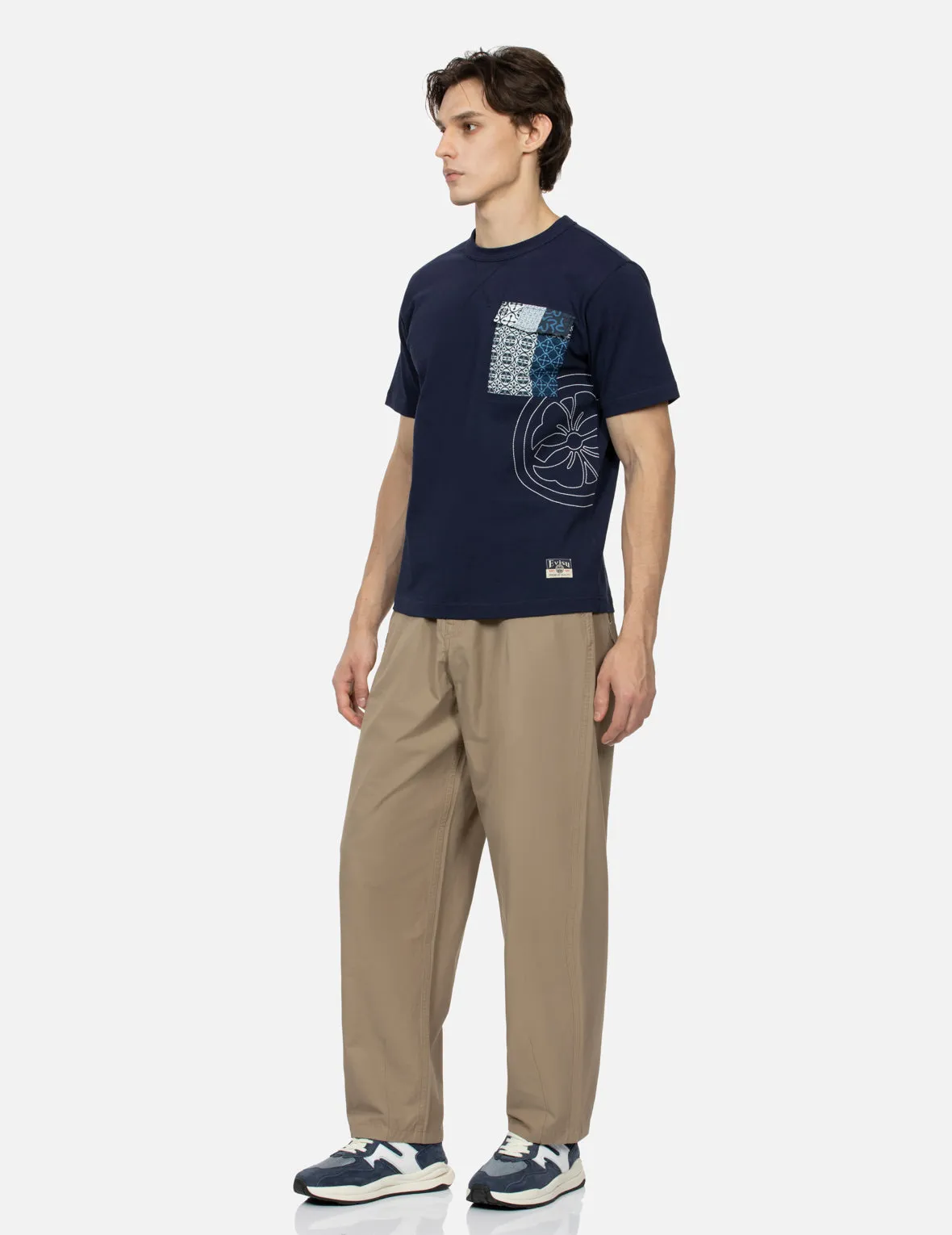 SPRING/ SUMMER COLLECTION 2025 Kamon Stitching with Patterned Pocket Regular Fit T-shirt