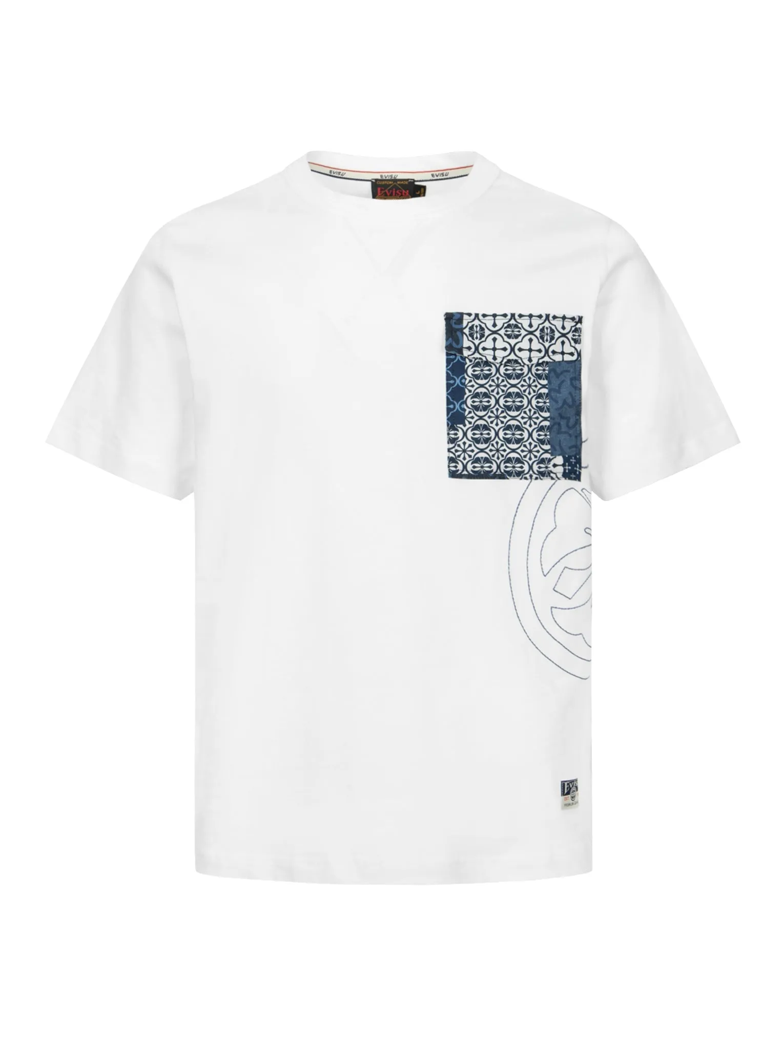 SPRING/ SUMMER COLLECTION 2025 Kamon Stitching with Patterned Pocket Regular Fit T-shirt