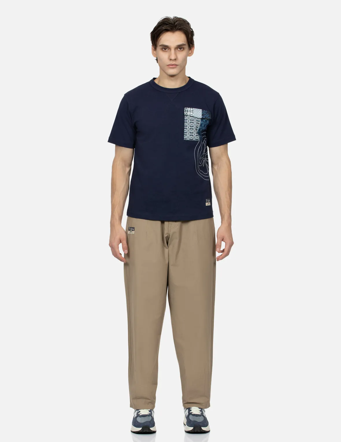 SPRING/ SUMMER COLLECTION 2025 Kamon Stitching with Patterned Pocket Regular Fit T-shirt