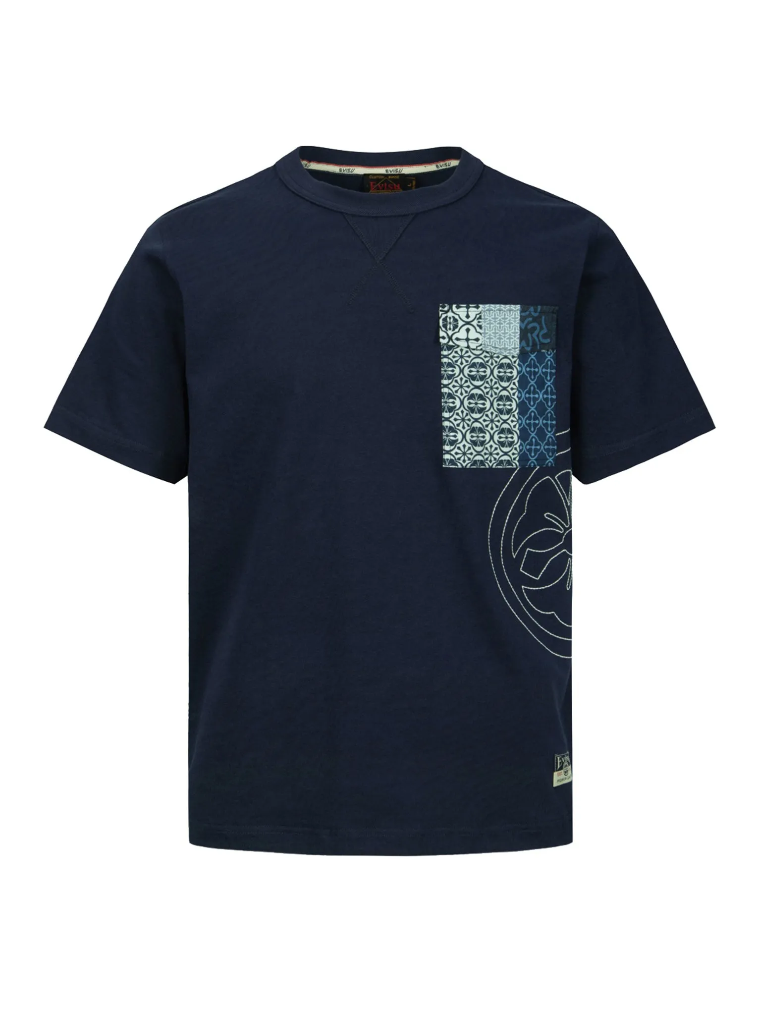 SPRING/ SUMMER COLLECTION 2025 Kamon Stitching with Patterned Pocket Regular Fit T-shirt