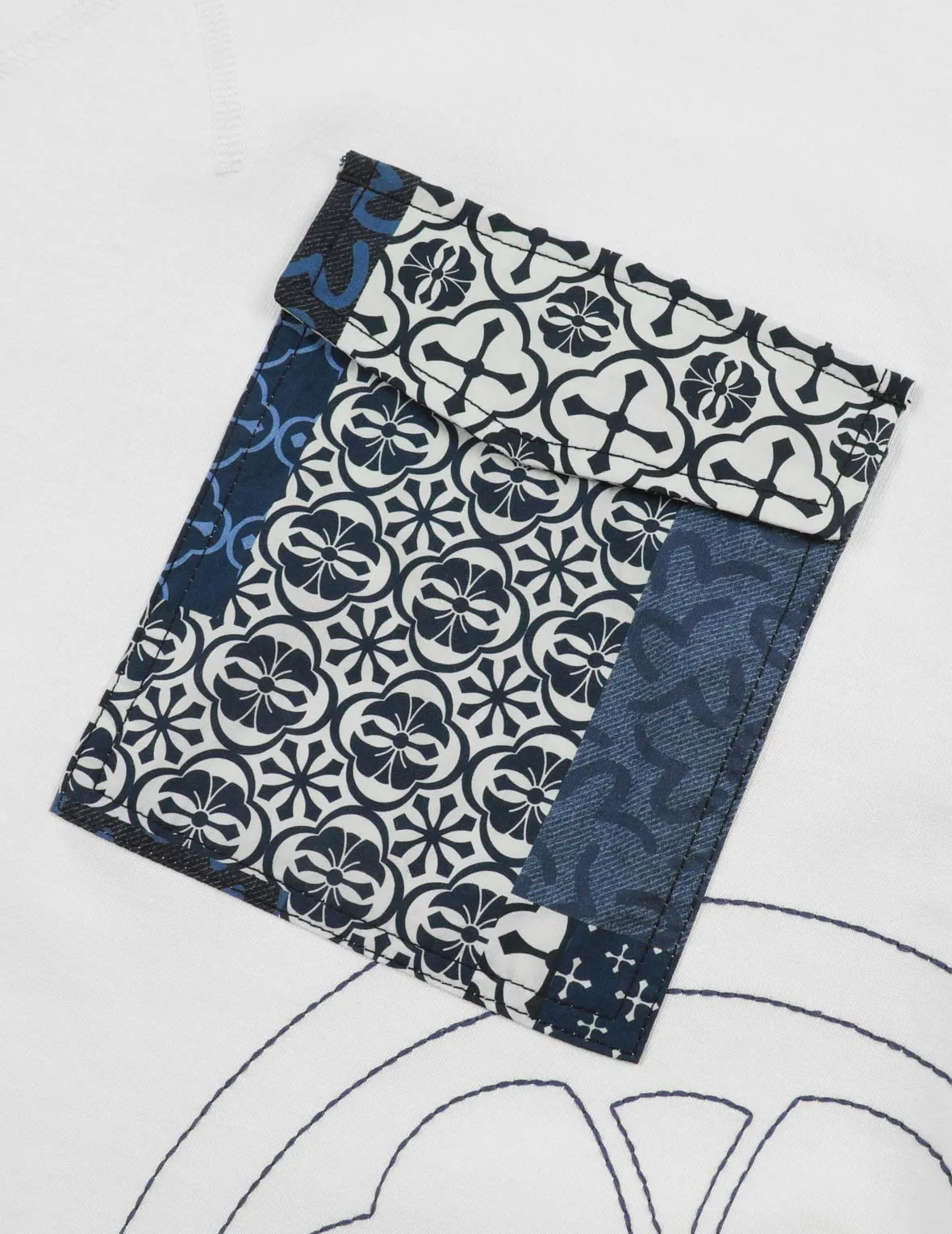 SPRING/ SUMMER COLLECTION 2025 Kamon Stitching with Patterned Pocket Regular Fit T-shirt