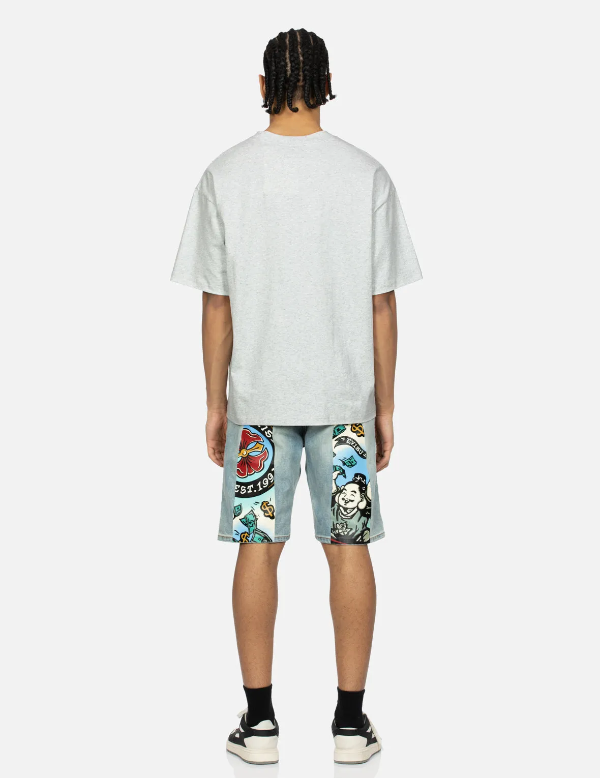 SPRING/ SUMMER COLLECTION 2025 Logo and Gaming Daruma Print Relax Fit T-shirt