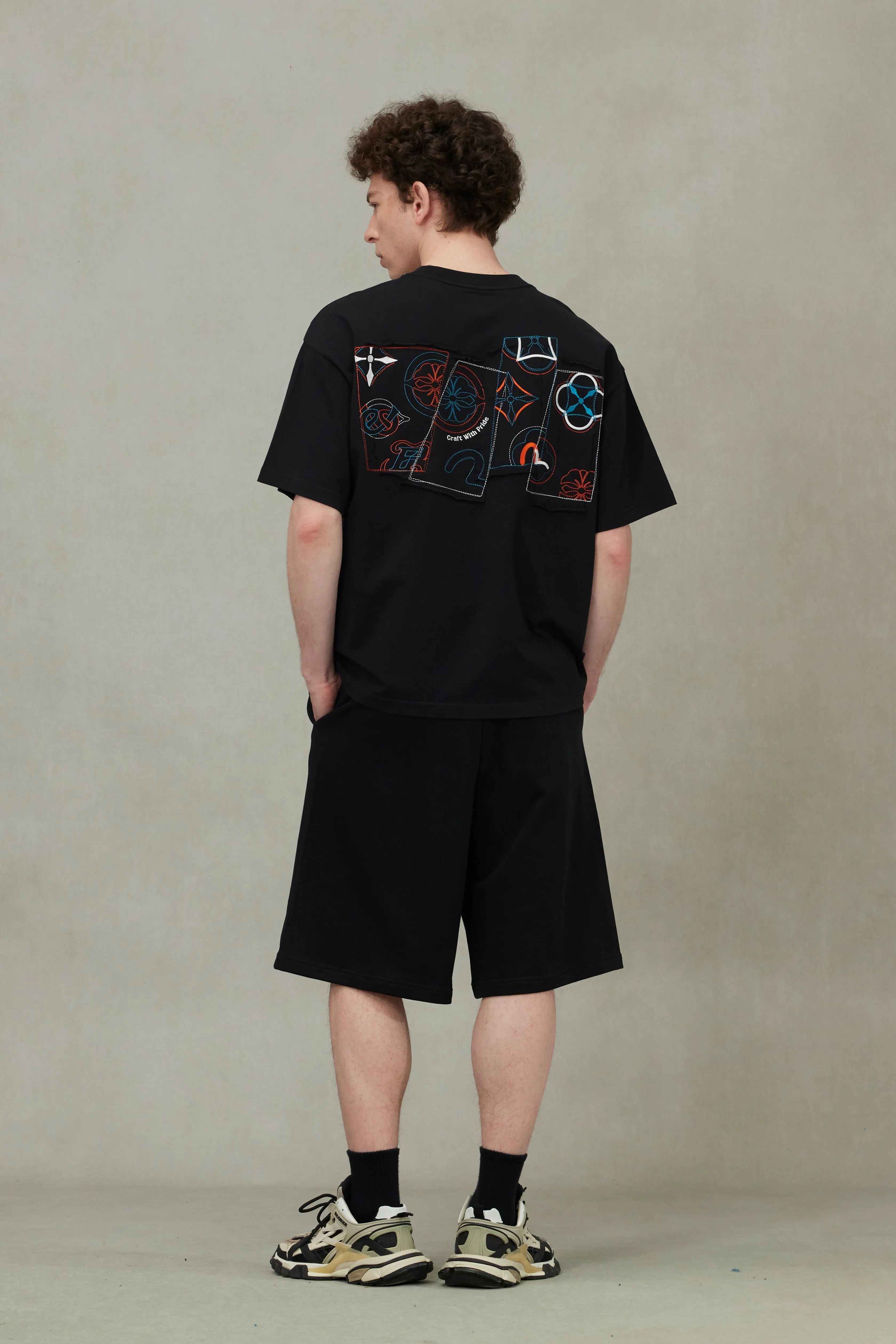 SPRING/ SUMMER COLLECTION 2025 Logo and Kamon Embroidery Loose Fit T-Shirt