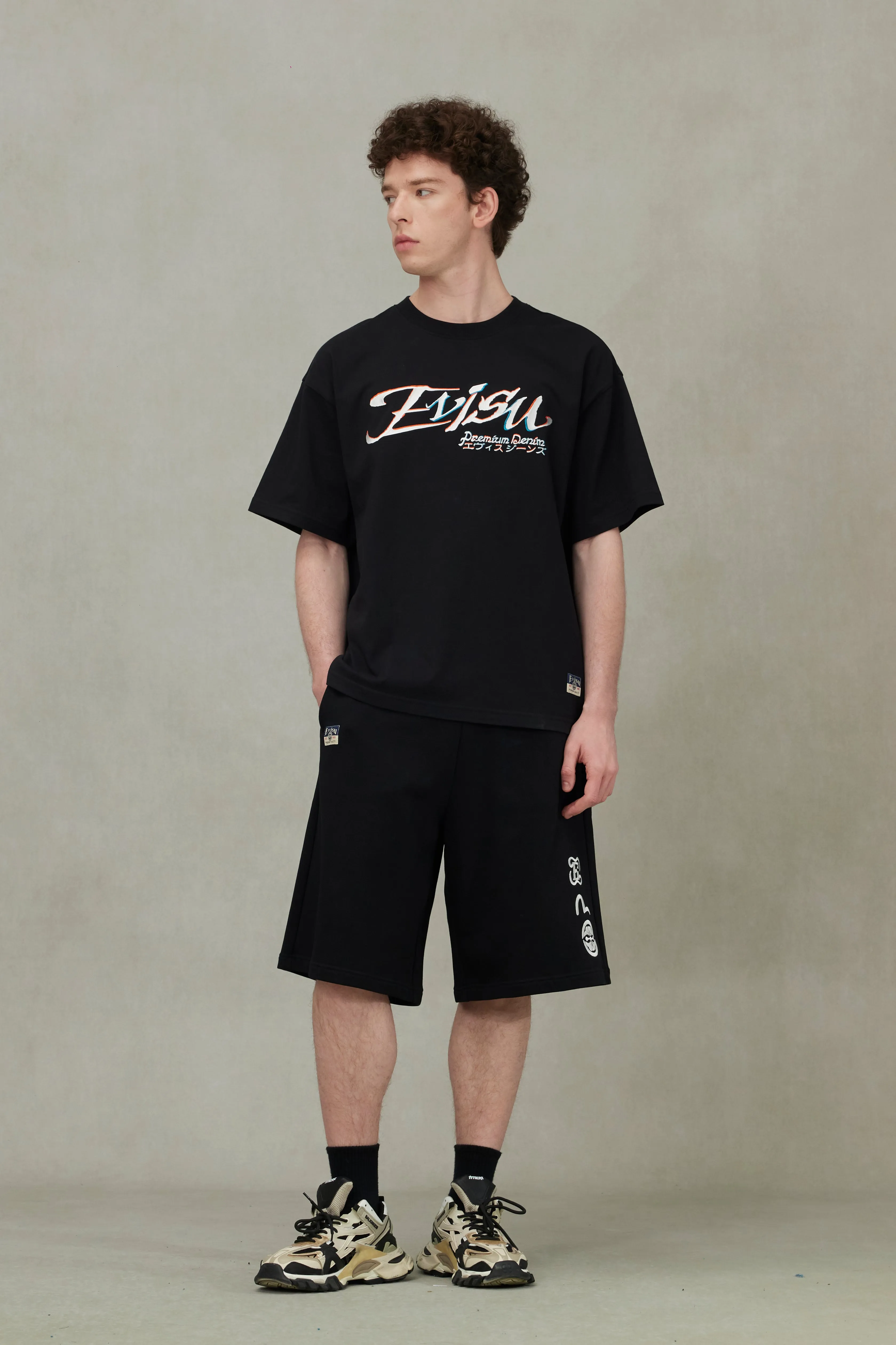 SPRING/ SUMMER COLLECTION 2025 Logo and Kamon Embroidery Loose Fit T-Shirt