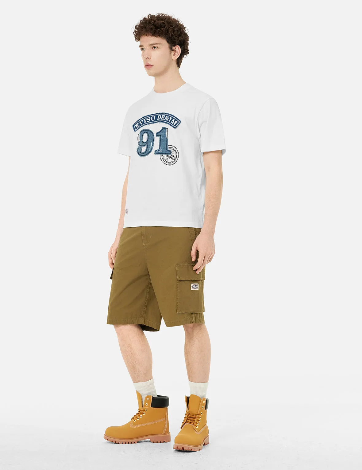 SPRING/ SUMMER COLLECTION 2025 Logo and "91" Appliqué Embroidery Relax Fit T-shirt
