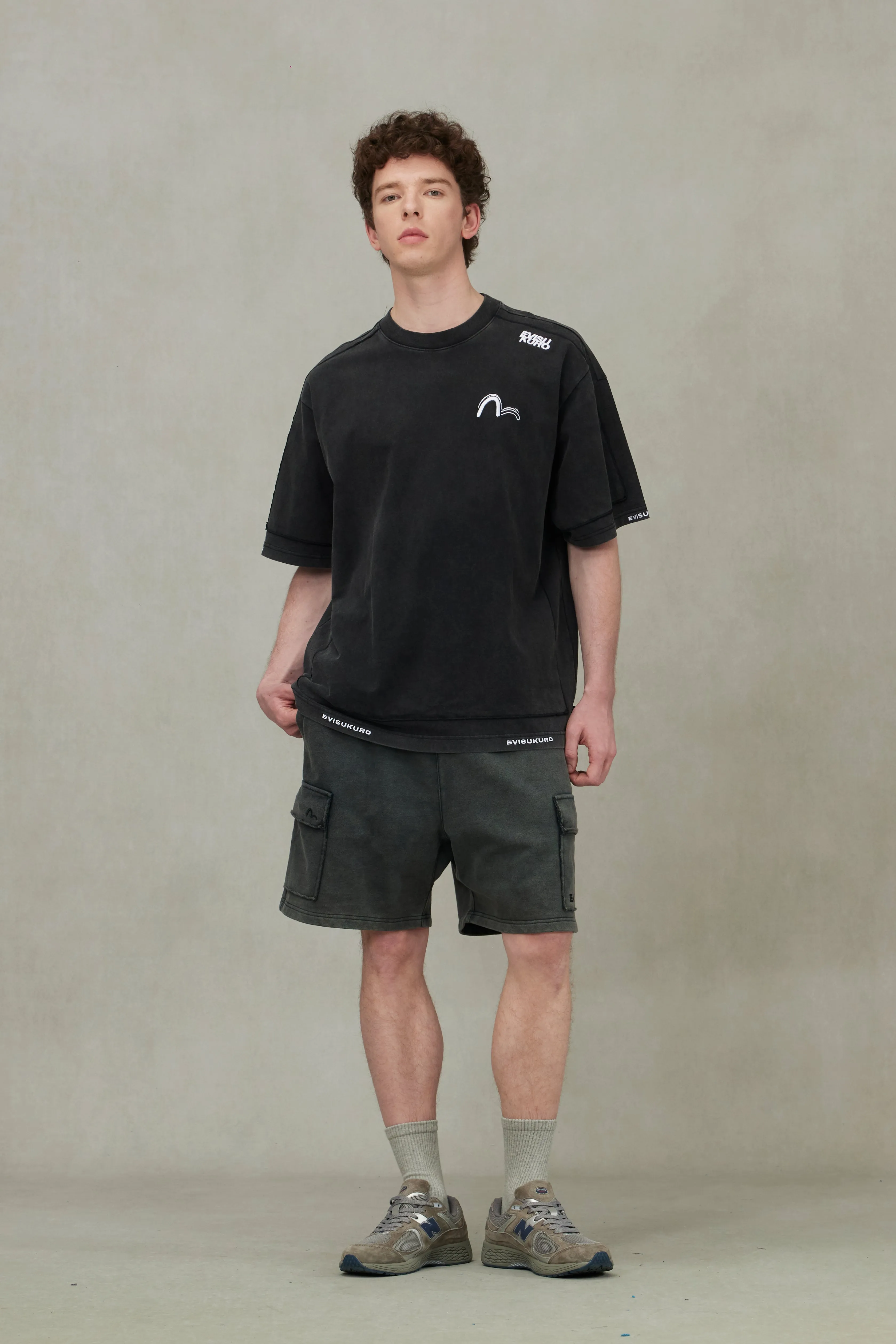 SPRING/ SUMMER COLLECTION 2025 Logo and Seagull Embroidery Oversized T-shirt