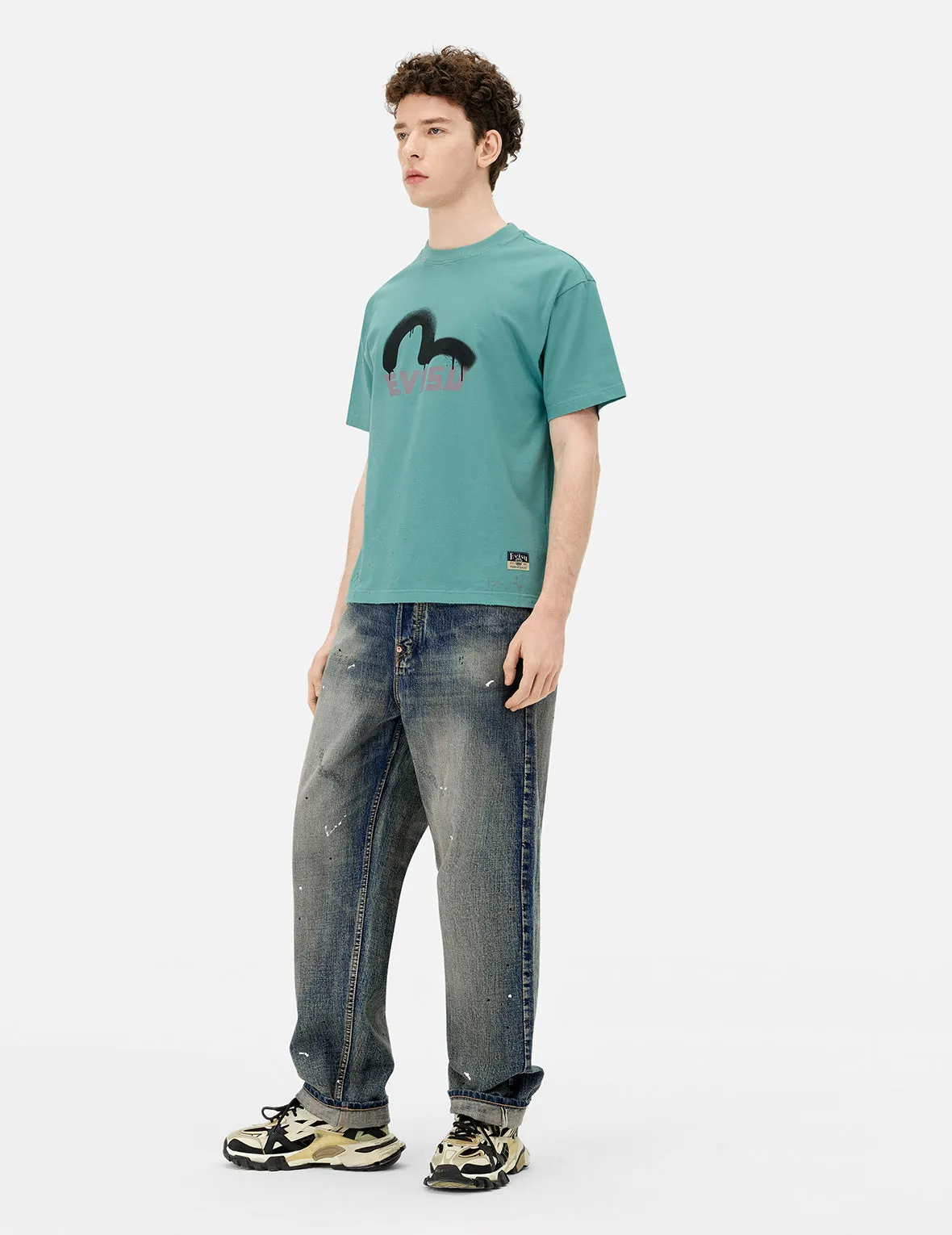 SPRING/ SUMMER COLLECTION 2025 Logo and Seagull Print Relax Fit T-shirt
