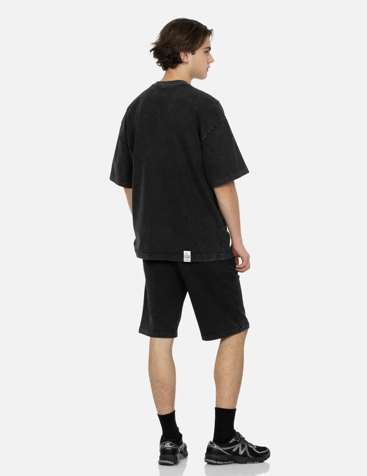 SPRING/ SUMMER COLLECTION 2025 Logo and Slogan Print Oversized Pigment Dye T-Shirt