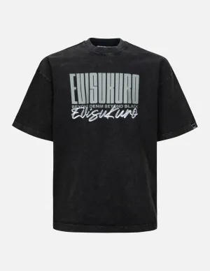 SPRING/ SUMMER COLLECTION 2025 Logo and Slogan Print Oversized Pigment Dye T-Shirt
