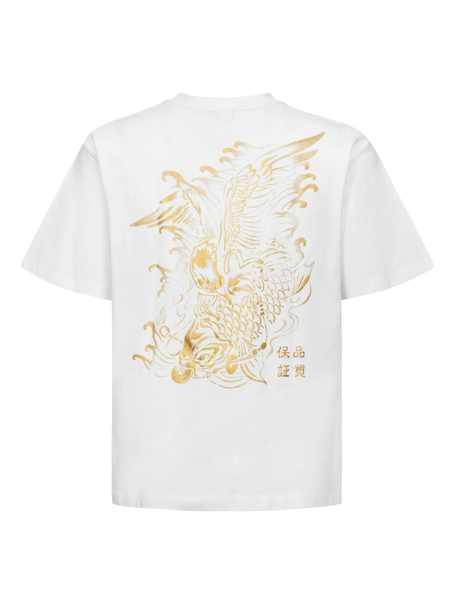 SPRING/ SUMMER COLLECTION 2025 Logo Embroidery and "Soaring Seagull and Dancing Carp" Print Relax Fit T-shirt