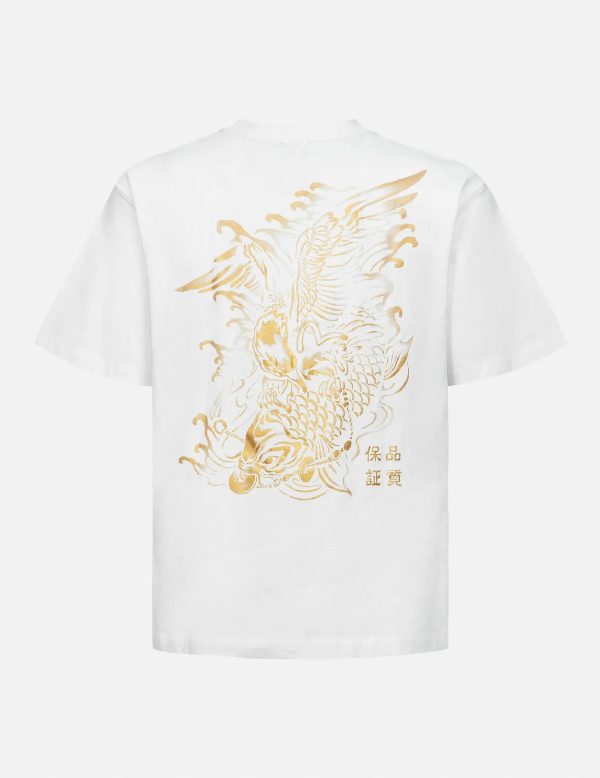 SPRING/ SUMMER COLLECTION 2025 Logo Embroidery and "Soaring Seagull and Dancing Carp" Print Relax Fit T-shirt