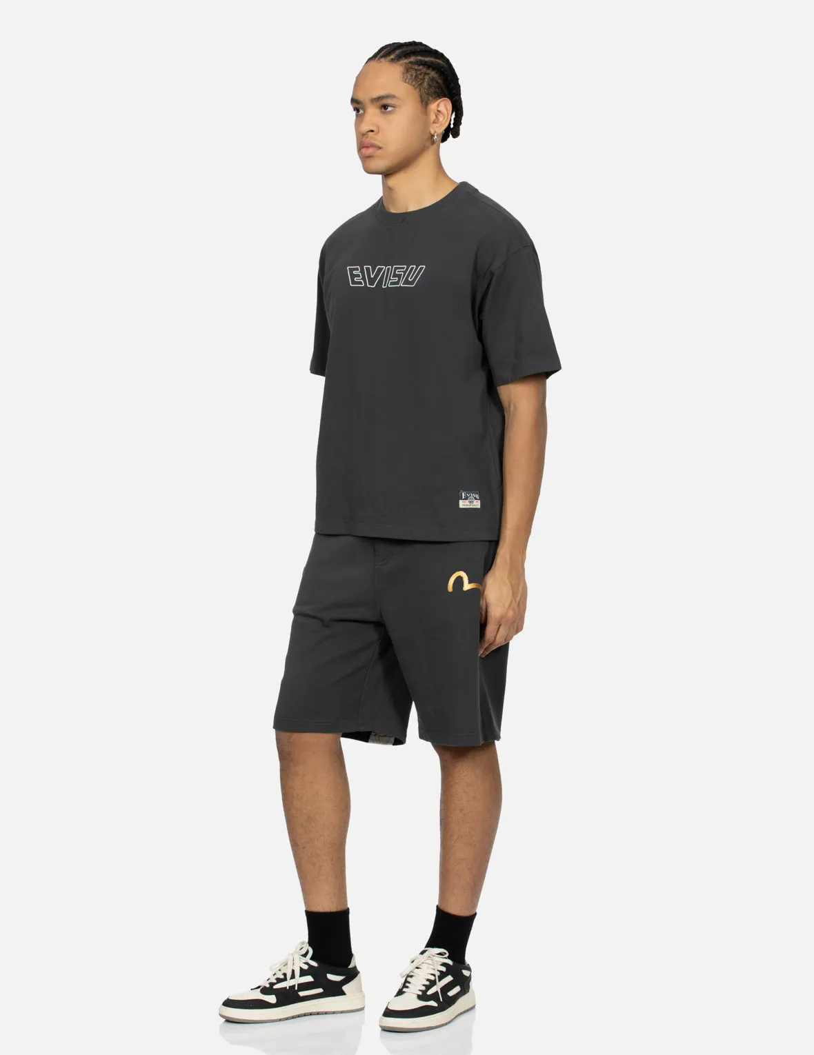 SPRING/ SUMMER COLLECTION 2025 Logo Embroidery and "Soaring Seagull and Dancing Carp" Print Relax Fit T-shirt