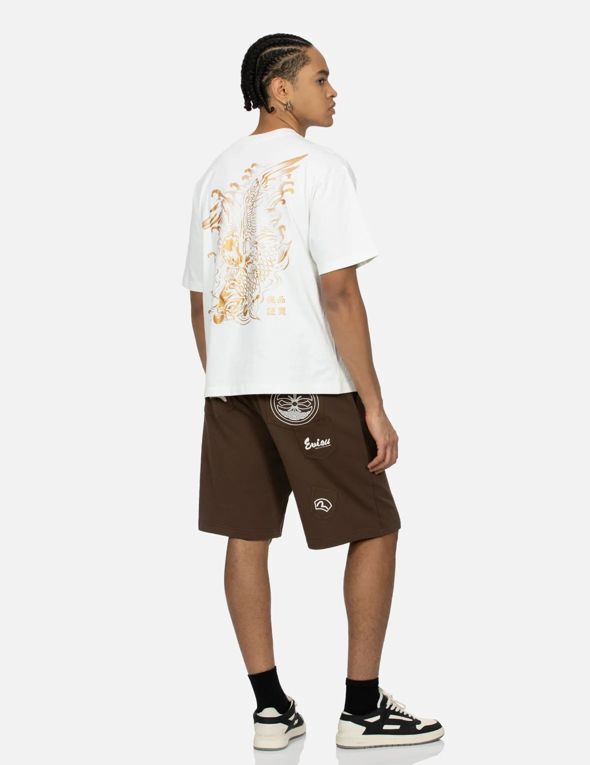 SPRING/ SUMMER COLLECTION 2025 Logo Embroidery and "Soaring Seagull and Dancing Carp" Print Relax Fit T-shirt
