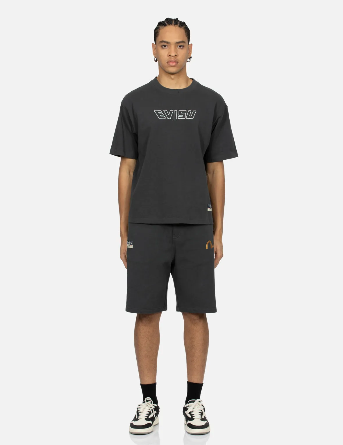 SPRING/ SUMMER COLLECTION 2025 Logo Embroidery and "Soaring Seagull and Dancing Carp" Print Relax Fit T-shirt