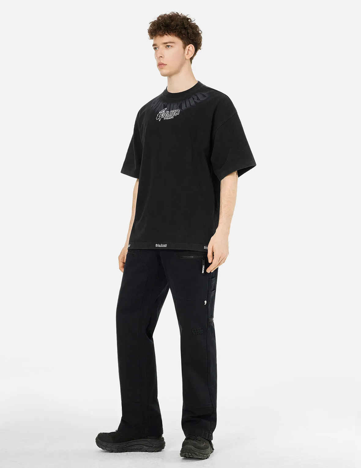 SPRING/ SUMMER COLLECTION 2025 Logo embroidery Oversized Washed T-Shirt