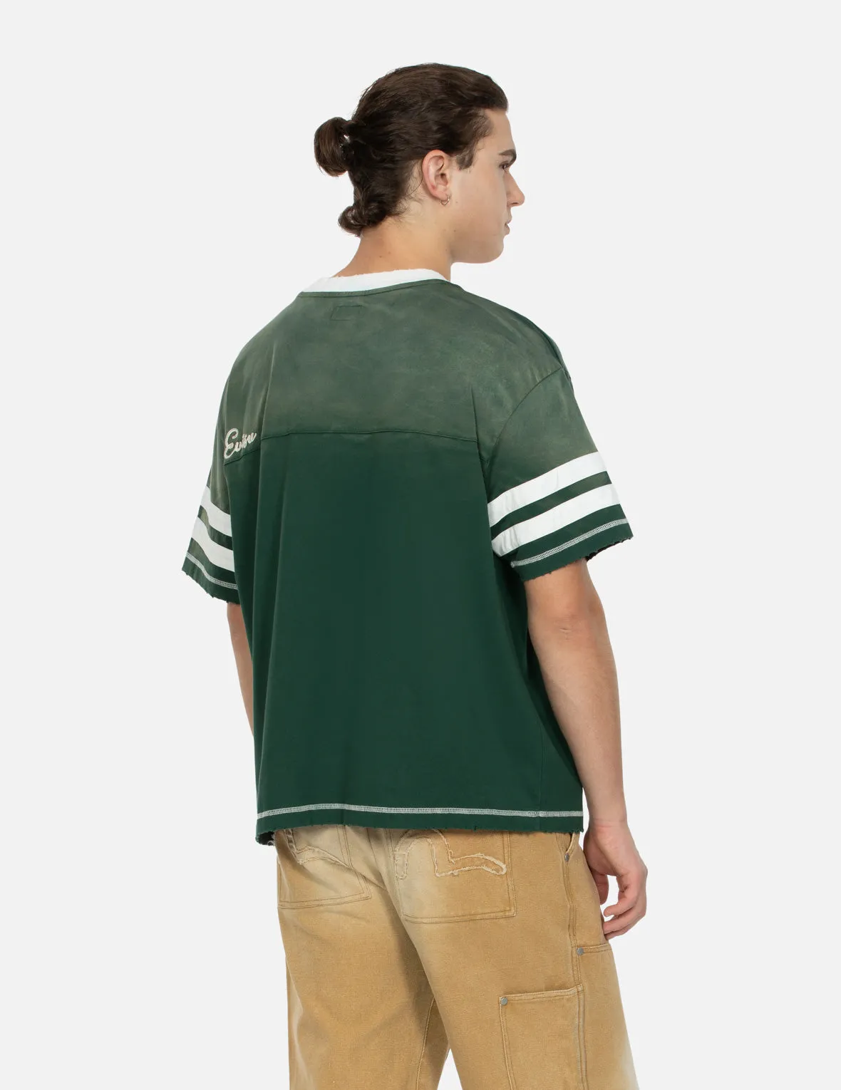 SPRING/ SUMMER COLLECTION 2025 Logo Embroidery Paneling Boxy T-shirt