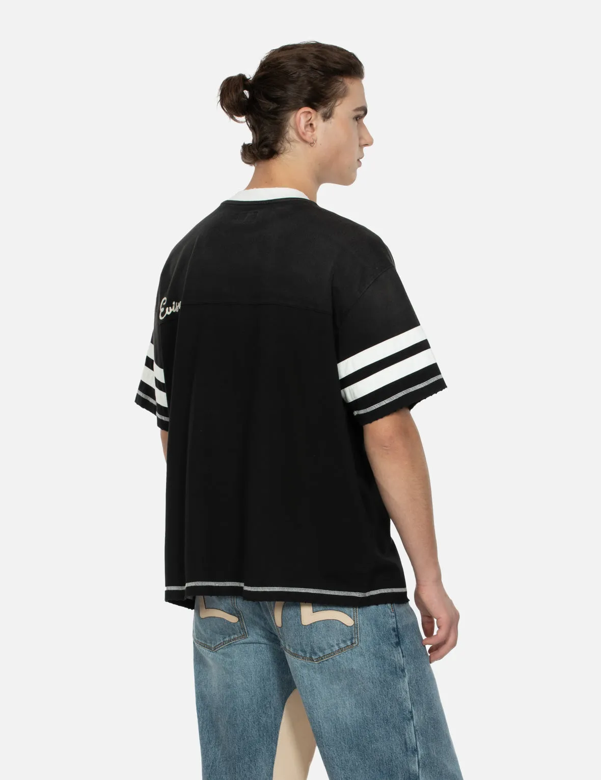 SPRING/ SUMMER COLLECTION 2025 Logo Embroidery Paneling Boxy T-shirt