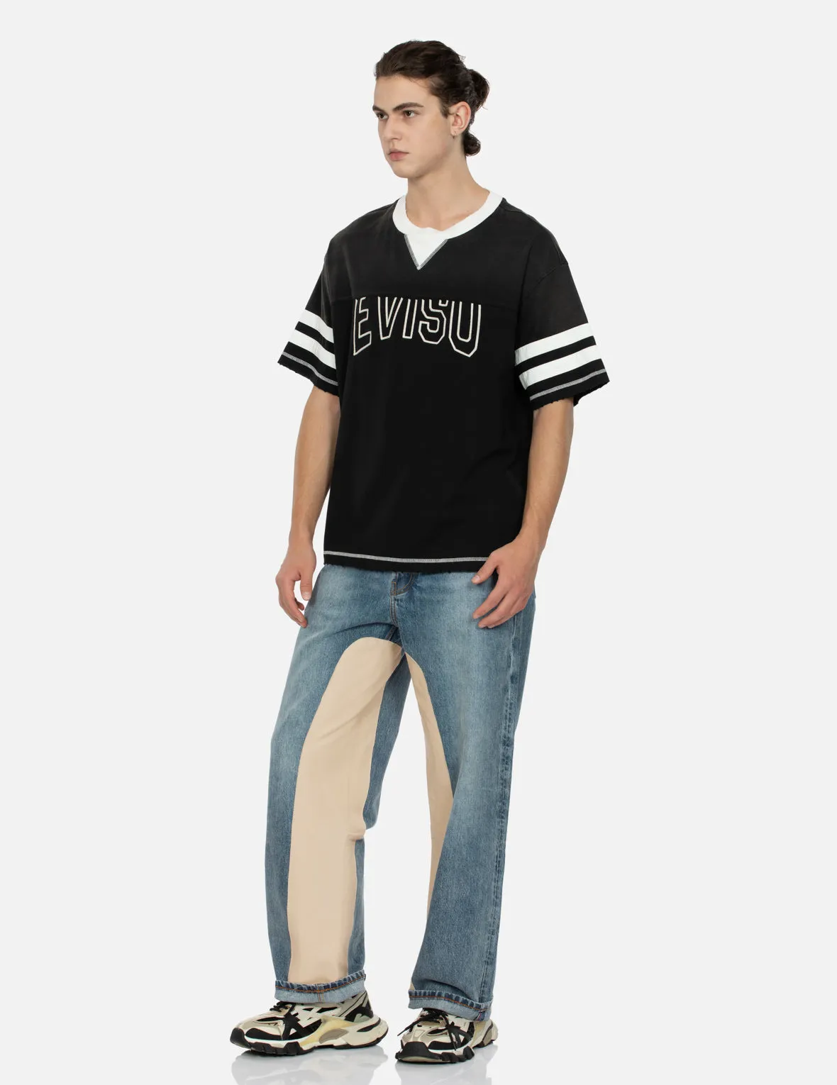 SPRING/ SUMMER COLLECTION 2025 Logo Embroidery Paneling Boxy T-shirt