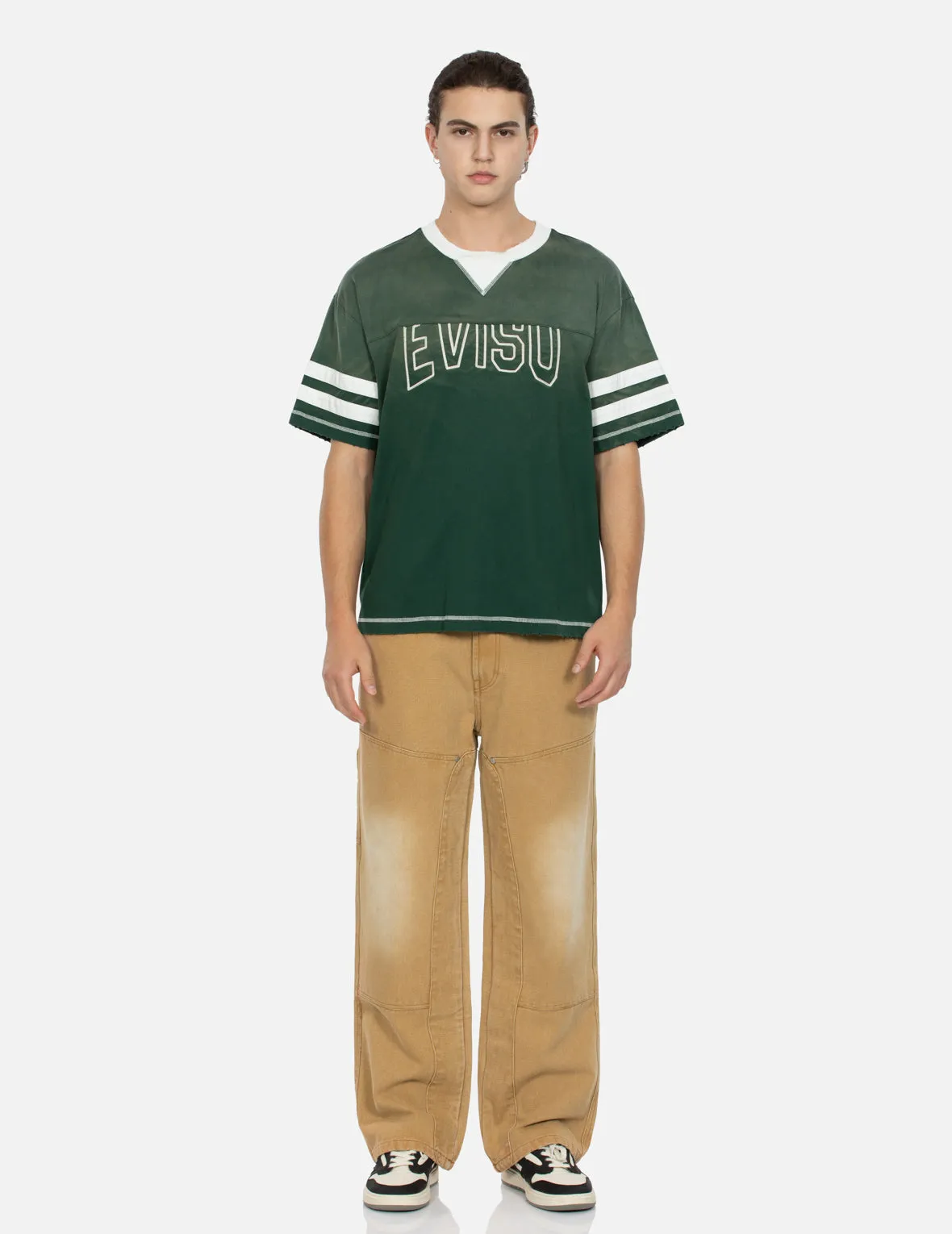 SPRING/ SUMMER COLLECTION 2025 Logo Embroidery Paneling Boxy T-shirt