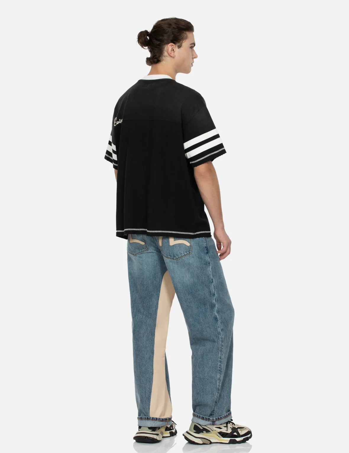 SPRING/ SUMMER COLLECTION 2025 Logo Embroidery Paneling Boxy T-shirt