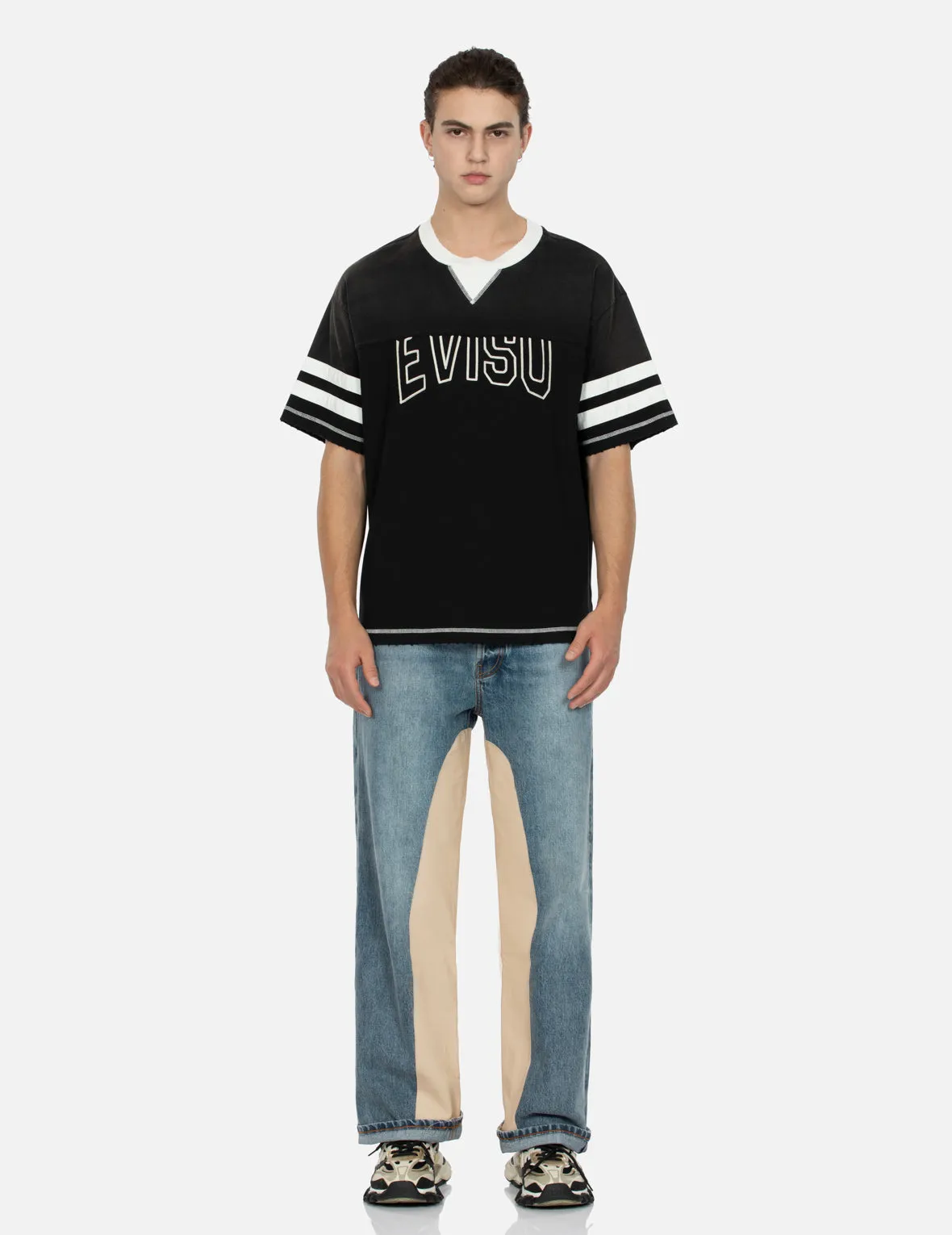 SPRING/ SUMMER COLLECTION 2025 Logo Embroidery Paneling Boxy T-shirt