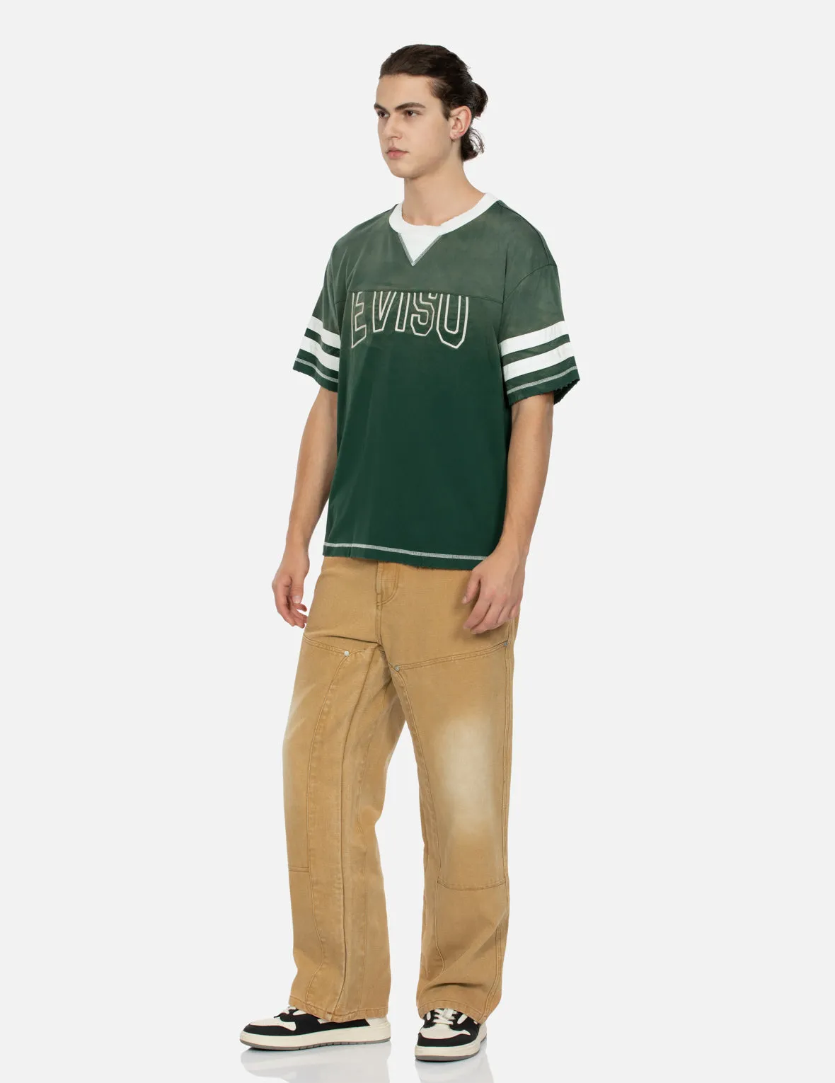 SPRING/ SUMMER COLLECTION 2025 Logo Embroidery Paneling Boxy T-shirt