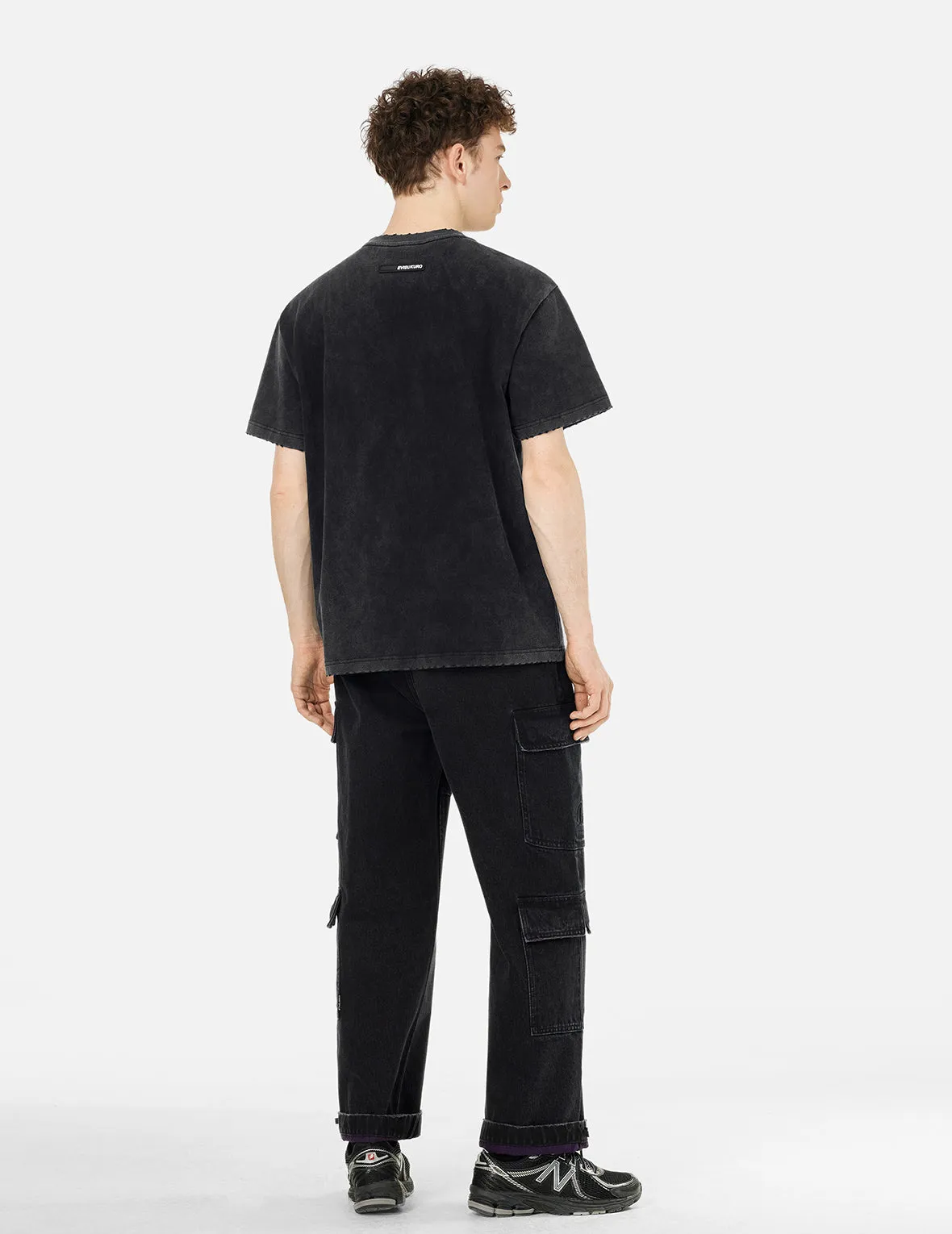 SPRING/ SUMMER COLLECTION 2025 Logo Embroidery Regular Fit Acid-Wash T-Shirt