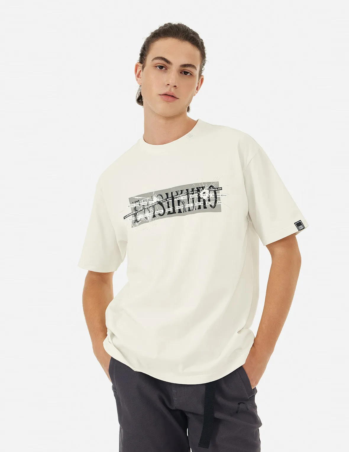 SPRING/ SUMMER COLLECTION 2025 Multi Logo and Fragile Glass Effect Print Regular Fit T-shirt