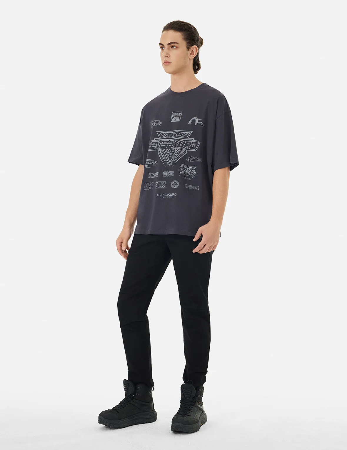 SPRING/ SUMMER COLLECTION 2025 Multi Logo Print Regular Fit Racing T-Shirt
