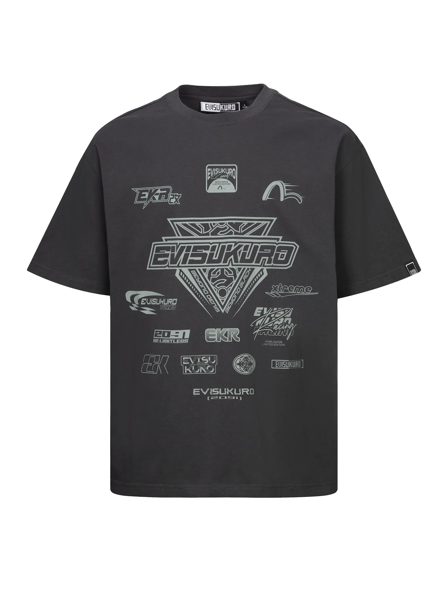 SPRING/ SUMMER COLLECTION 2025 Multi Logo Print Regular Fit Racing T-Shirt