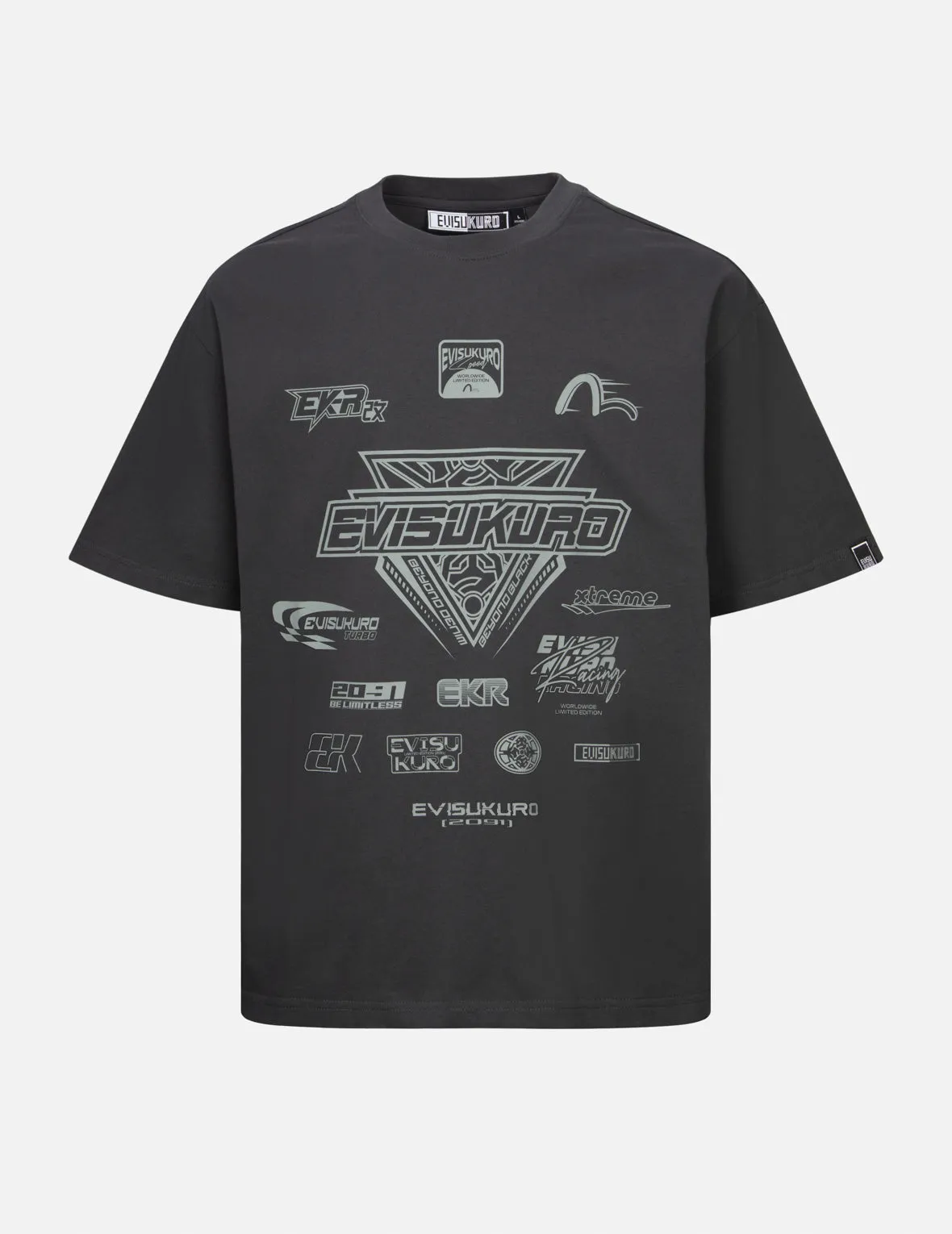 SPRING/ SUMMER COLLECTION 2025 Multi Logo Print Regular Fit Racing T-Shirt