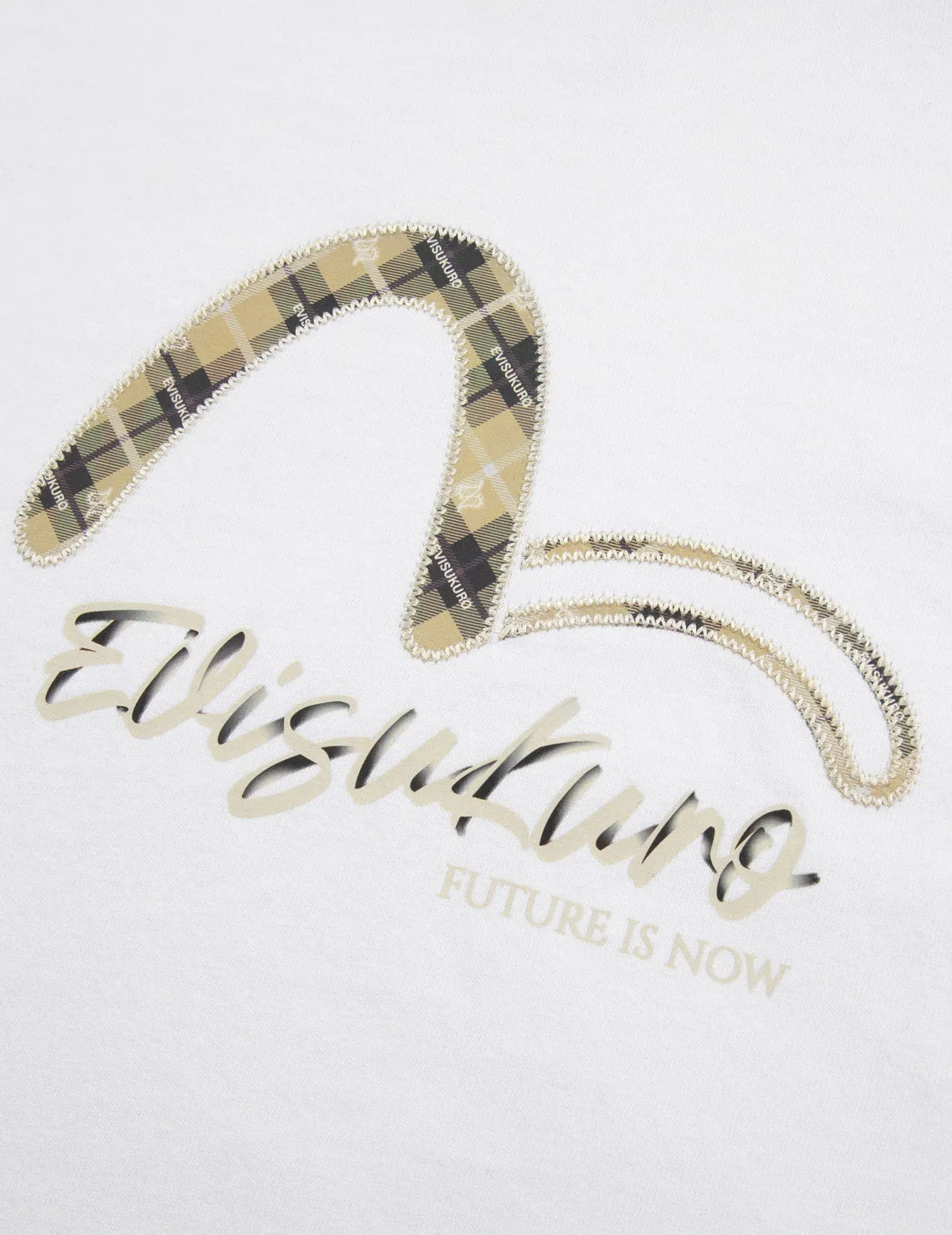 SPRING/ SUMMER COLLECTION 2025 Paisley Check Insert Seagull Loose Fit T-shirt