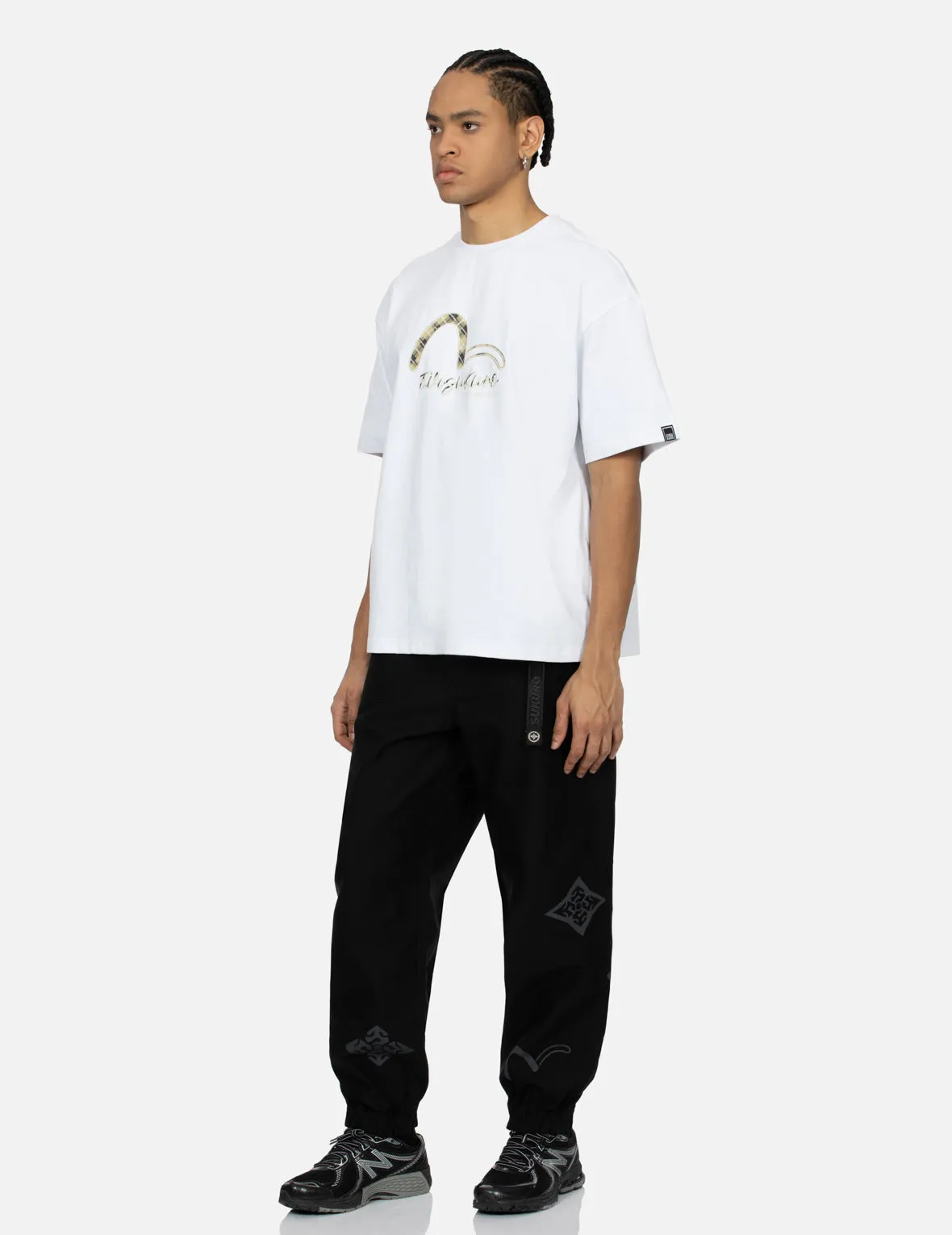 SPRING/ SUMMER COLLECTION 2025 Paisley Check Insert Seagull Loose Fit T-shirt