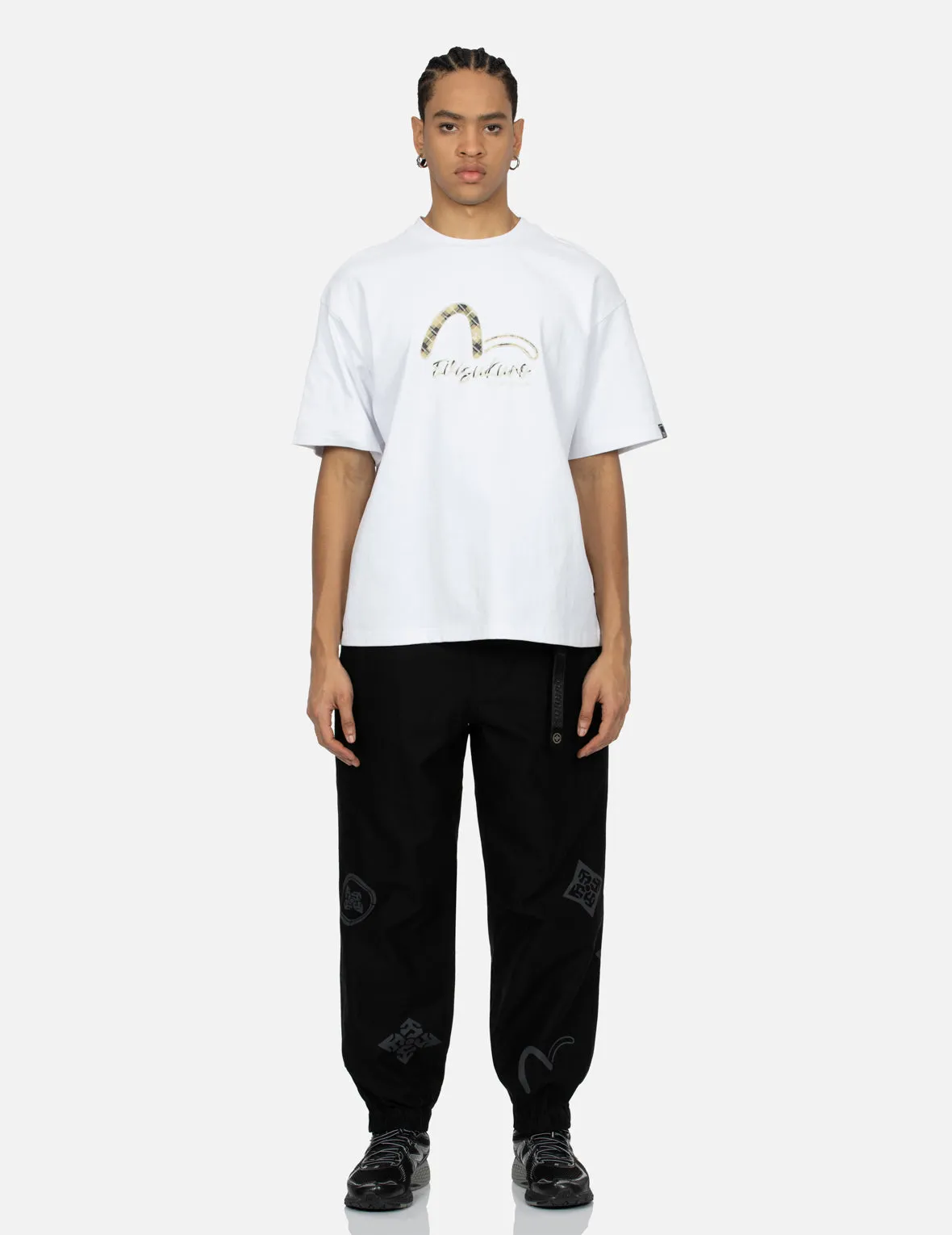 SPRING/ SUMMER COLLECTION 2025 Paisley Check Insert Seagull Loose Fit T-shirt