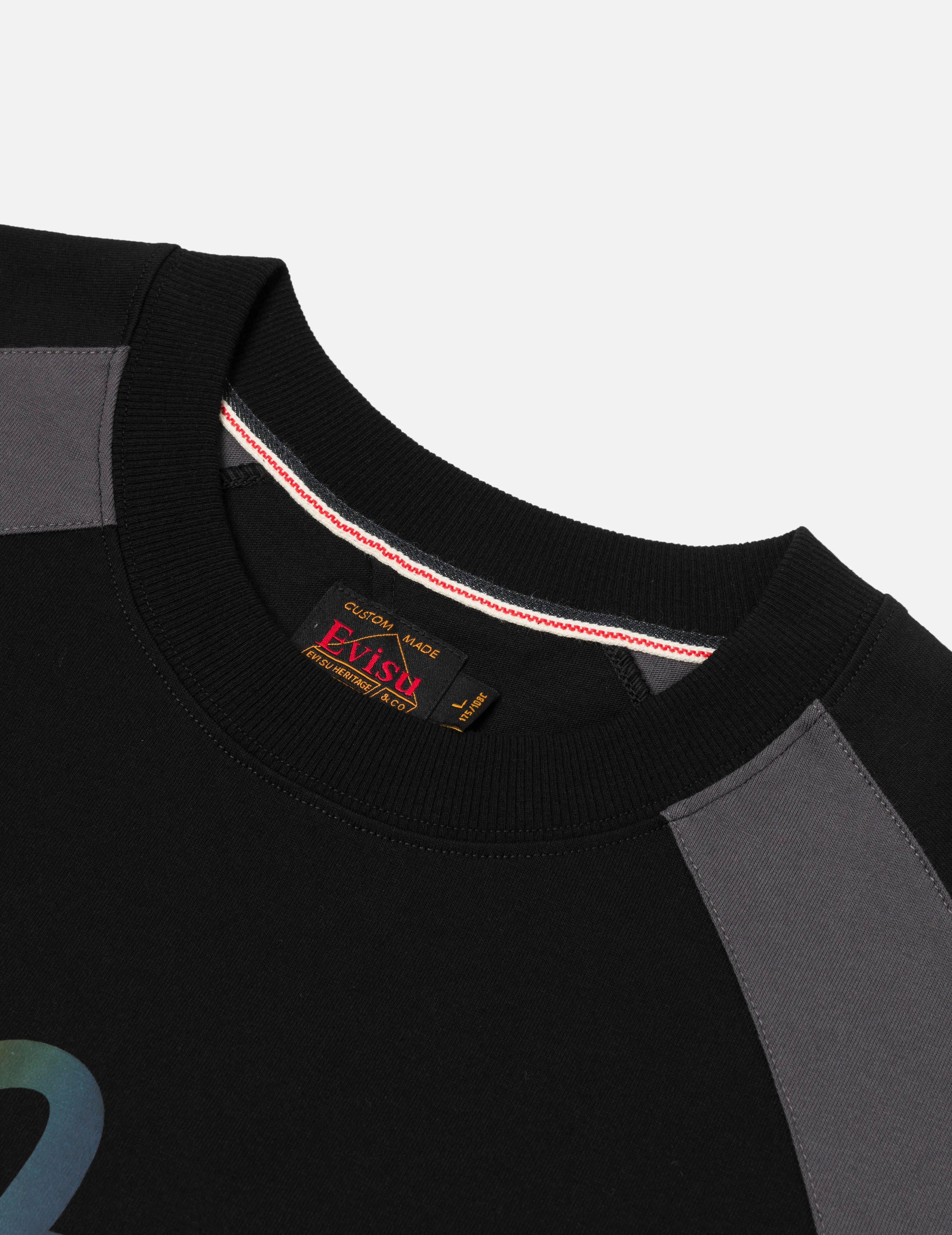 SPRING/ SUMMER COLLECTION 2025 Panel Blocking with Colorful Logo Print Loose Fit T-Shirt