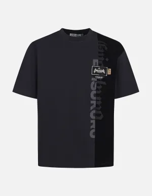 SPRING/ SUMMER COLLECTION 2025 Panel design with Multi Labels Relax Fit T-Shirt