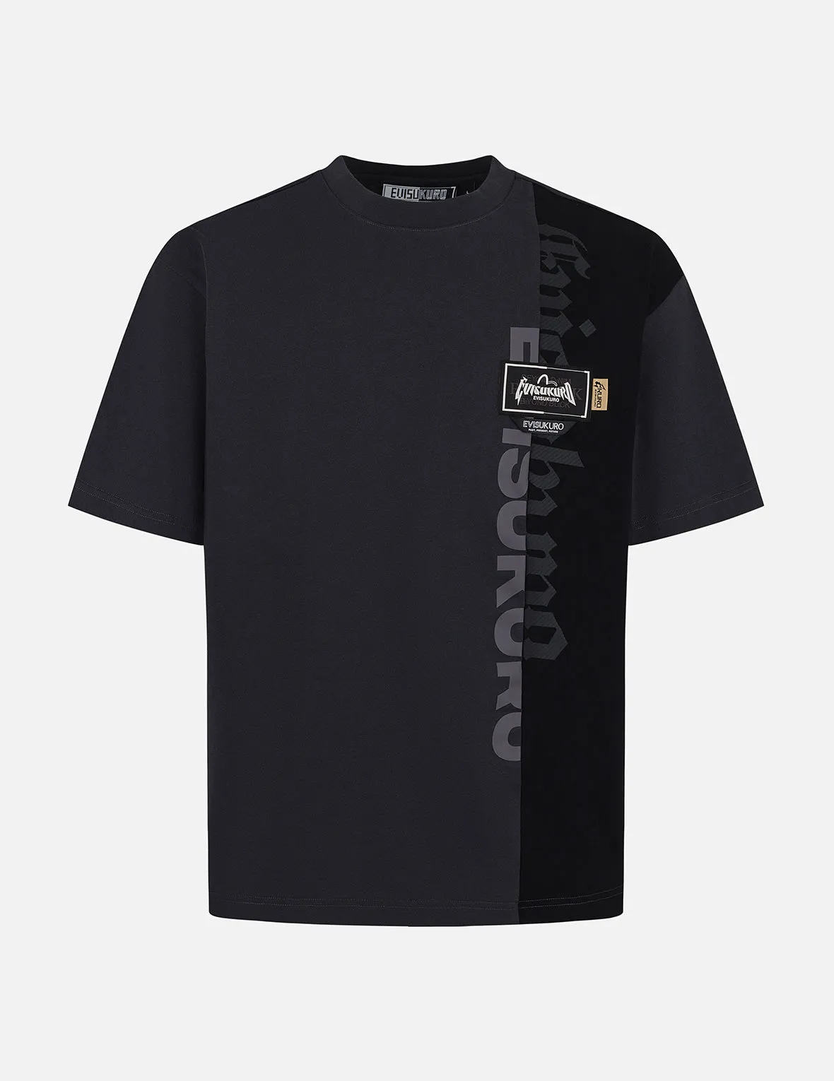 SPRING/ SUMMER COLLECTION 2025 Panel design with Multi Labels Relax Fit T-Shirt
