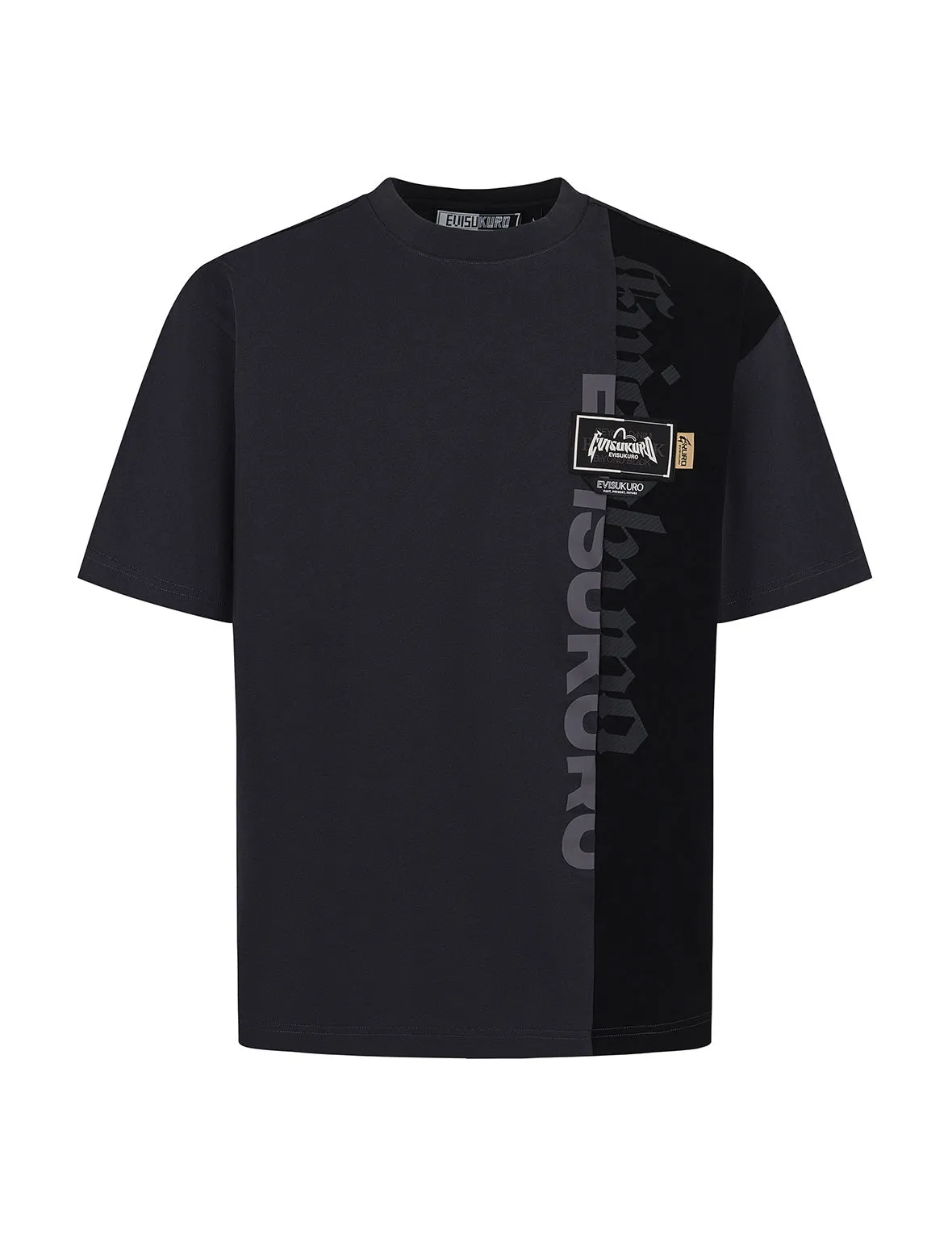 SPRING/ SUMMER COLLECTION 2025 Panel design with Multi Labels Relax Fit T-Shirt