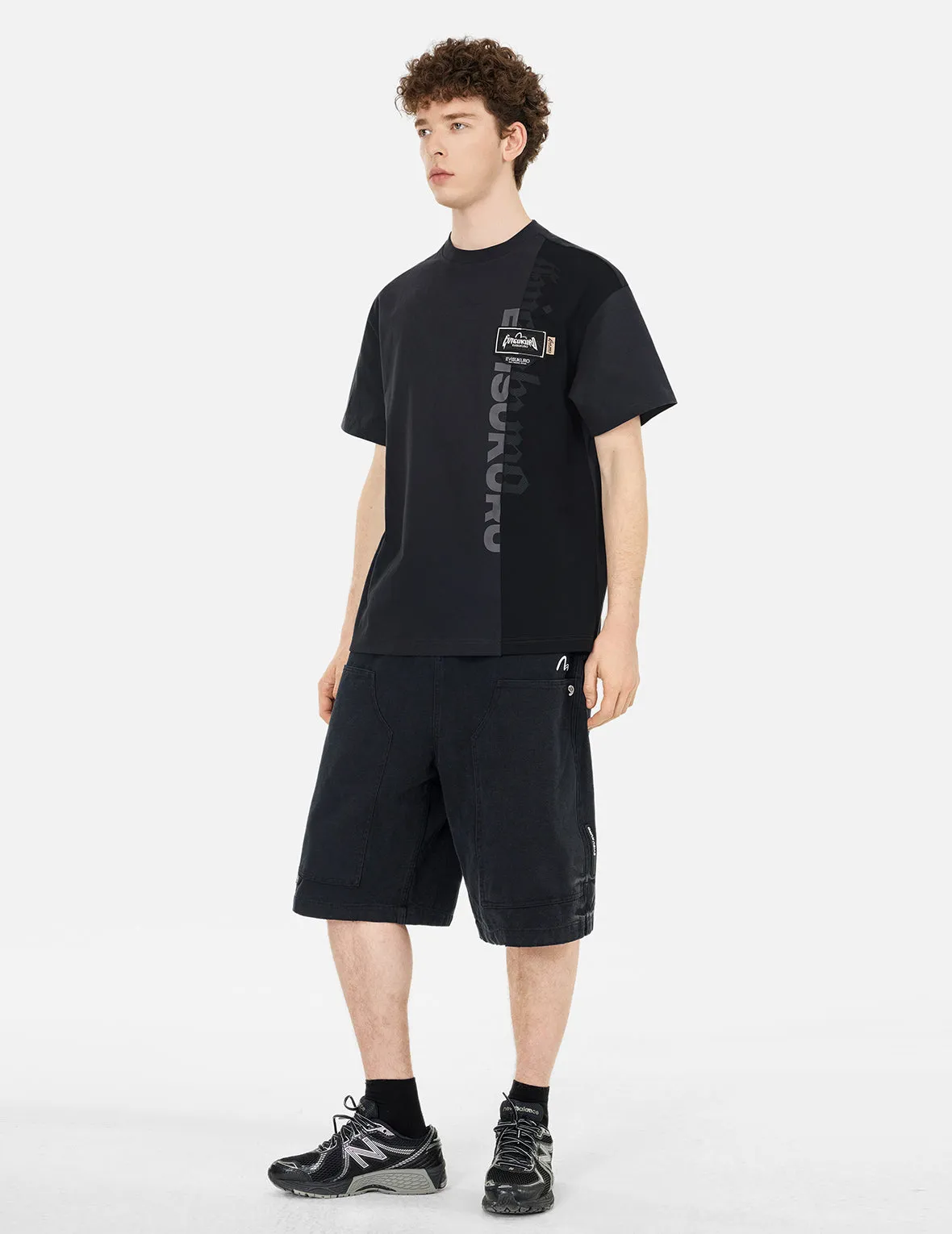 SPRING/ SUMMER COLLECTION 2025 Panel design with Multi Labels Relax Fit T-Shirt