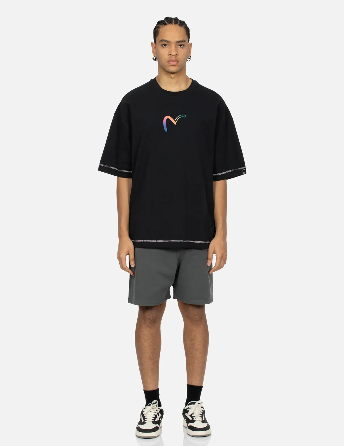 SPRING/ SUMMER COLLECTION 2025 Rainbow Seagull and Logo Print Oversized T-Shirt