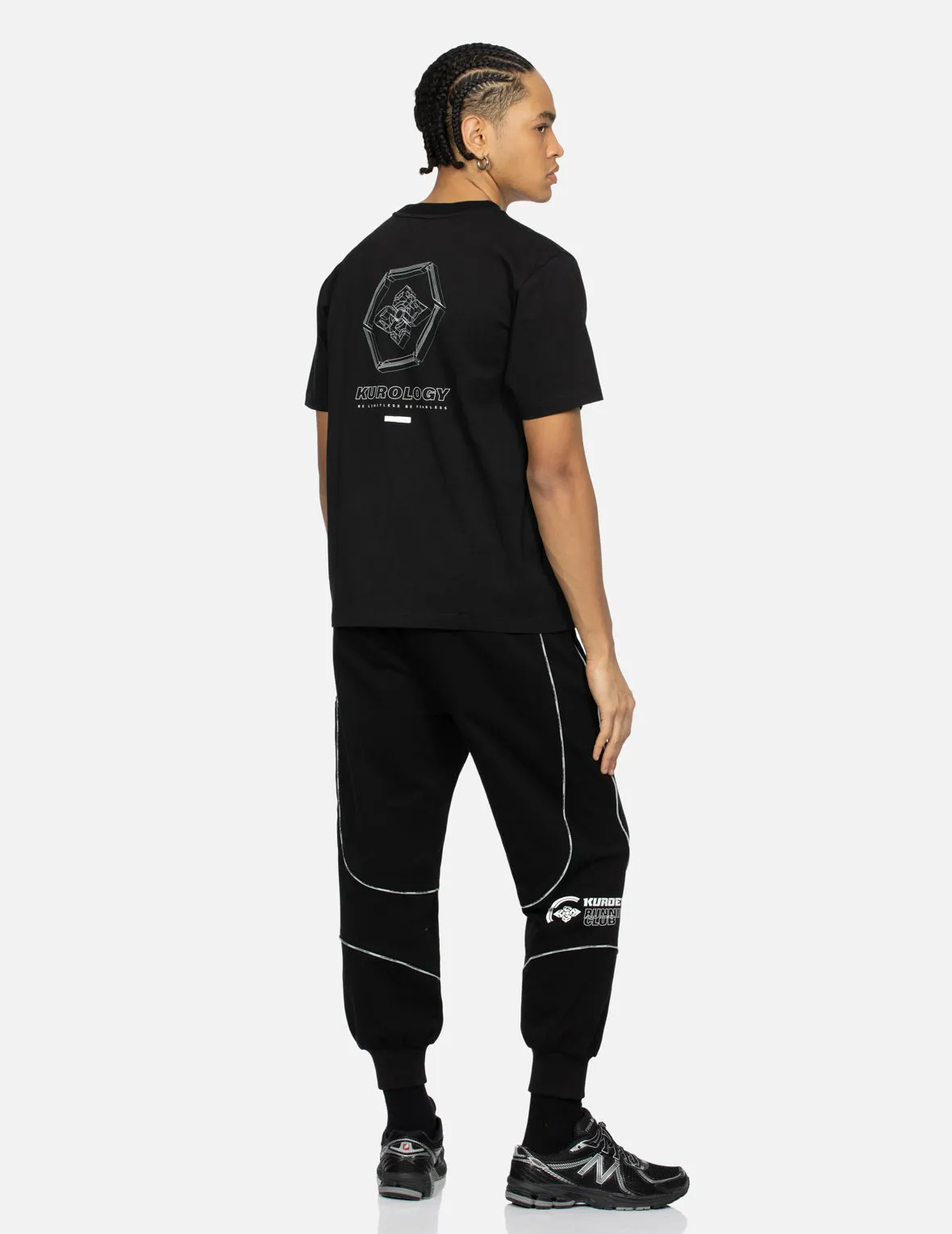 SPRING/ SUMMER COLLECTION 2025 Reflective Strapped and 3D Kamon Print Regular Fit T-Shirt