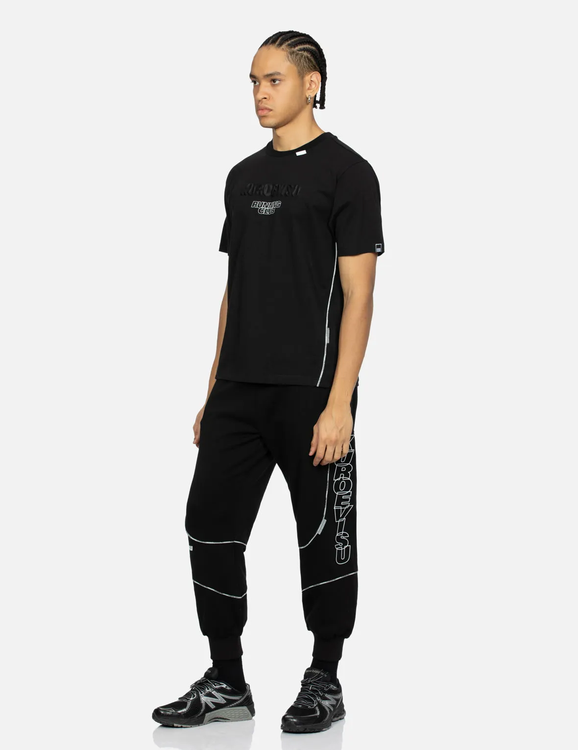 SPRING/ SUMMER COLLECTION 2025 Reflective Strapped and 3D Kamon Print Regular Fit T-Shirt