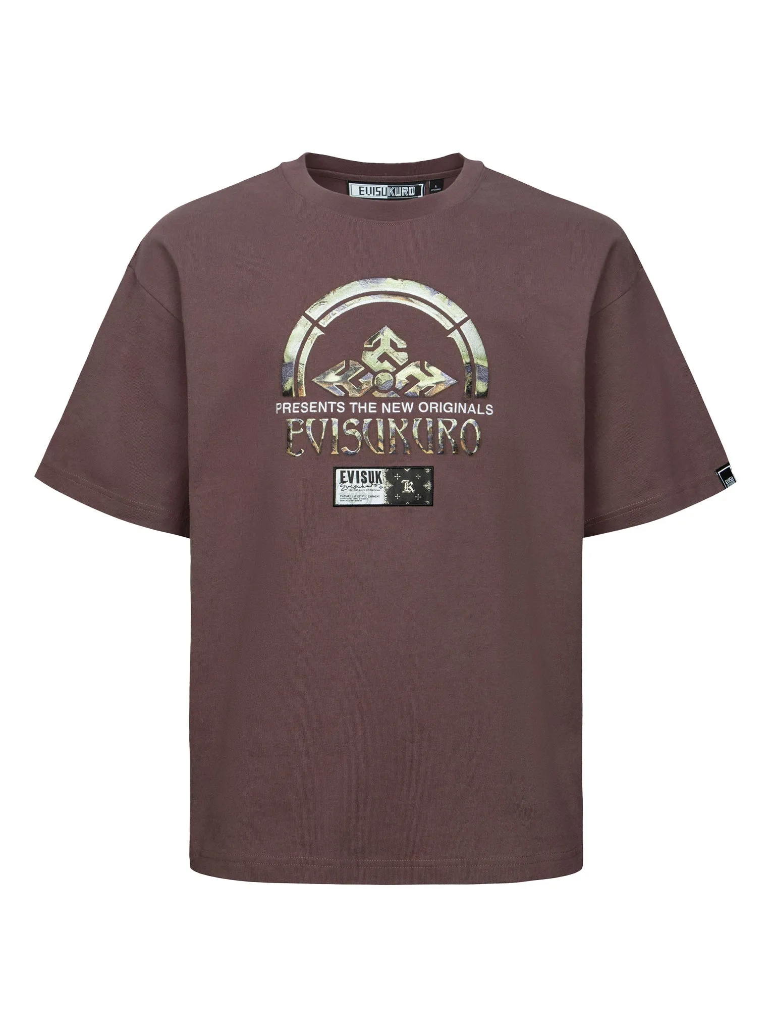 SPRING/ SUMMER COLLECTION 2025 Rock-textured Print and Logo Embroidery Loose Fit T-shirt